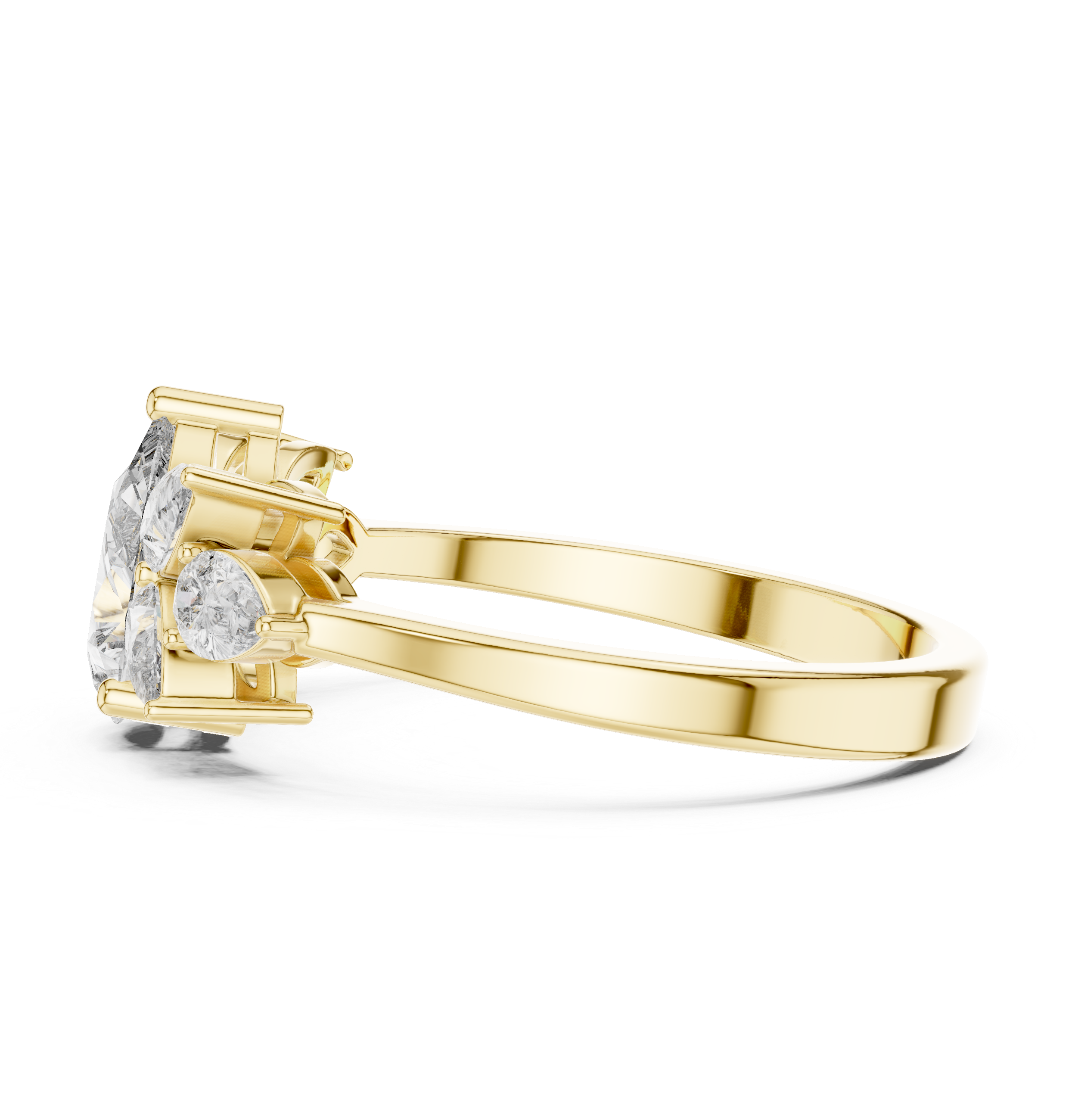 Muur Atelier Solid Gold Pear Cut Seven-Stone Fan Cluster Diamond Ring