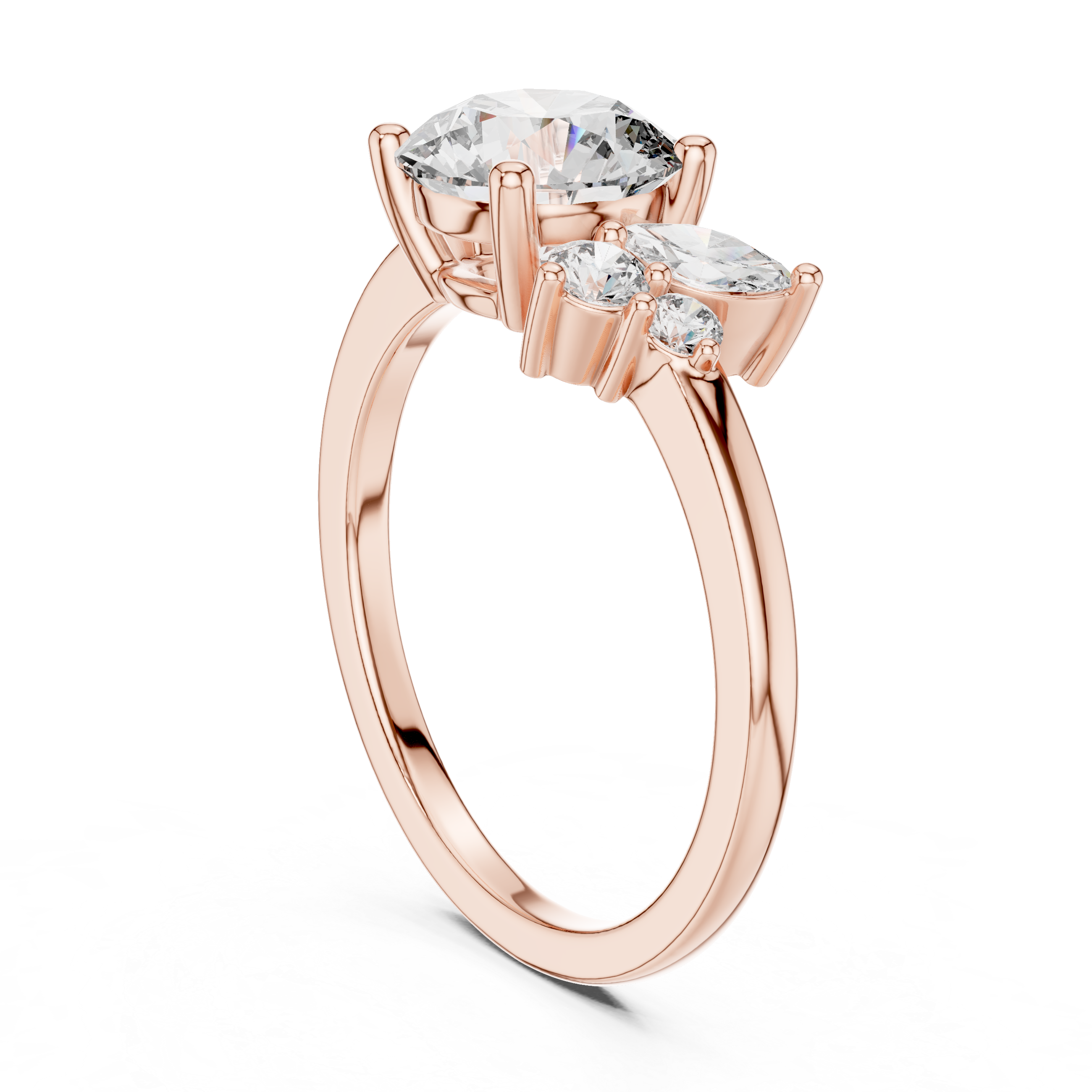 Muur Atelier Solid Gold Asymmetrical Cluster Diamond Engagement Ring