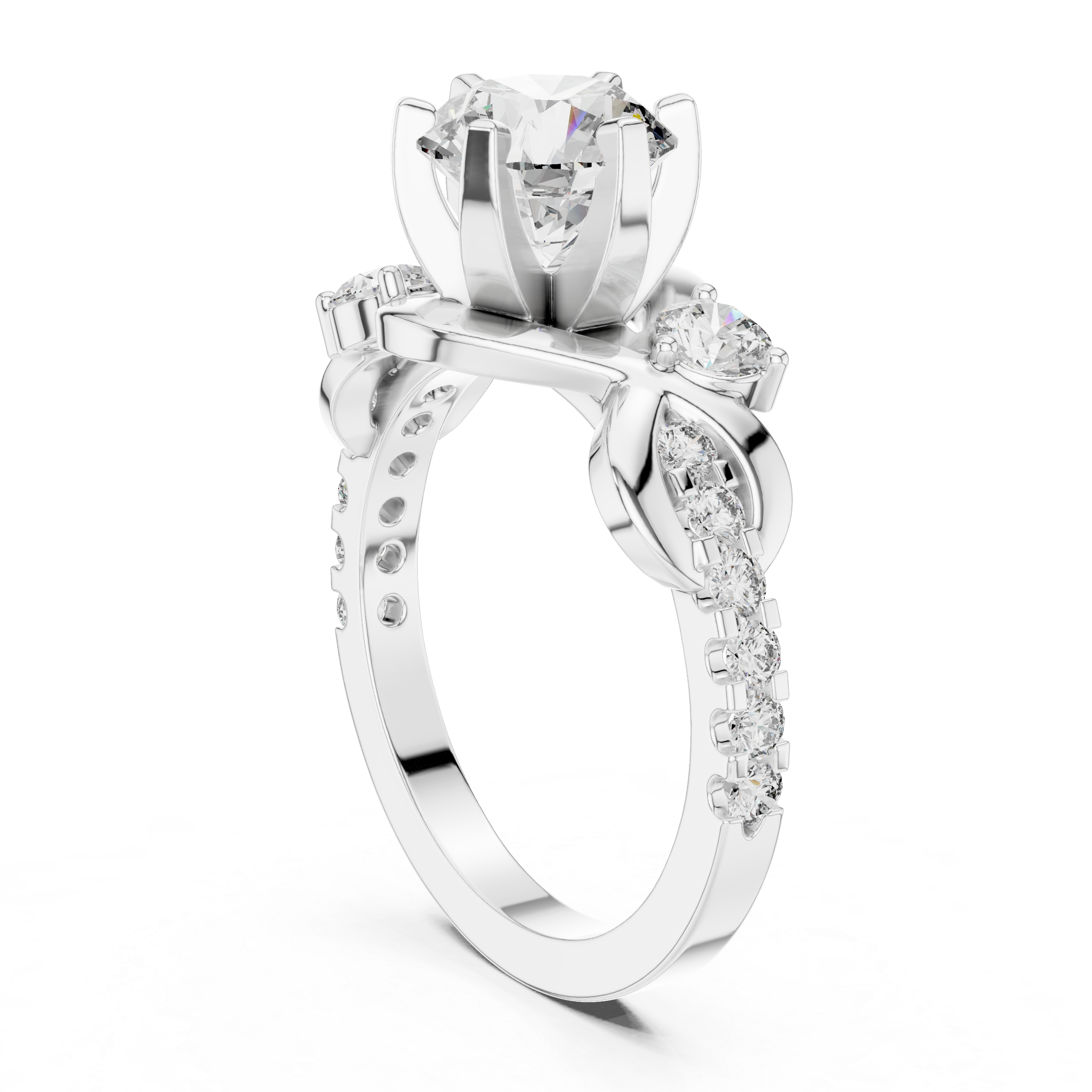 Muur Atelier Solid Gold Organic Twist Three-Stone Diamond Engagement Ring
