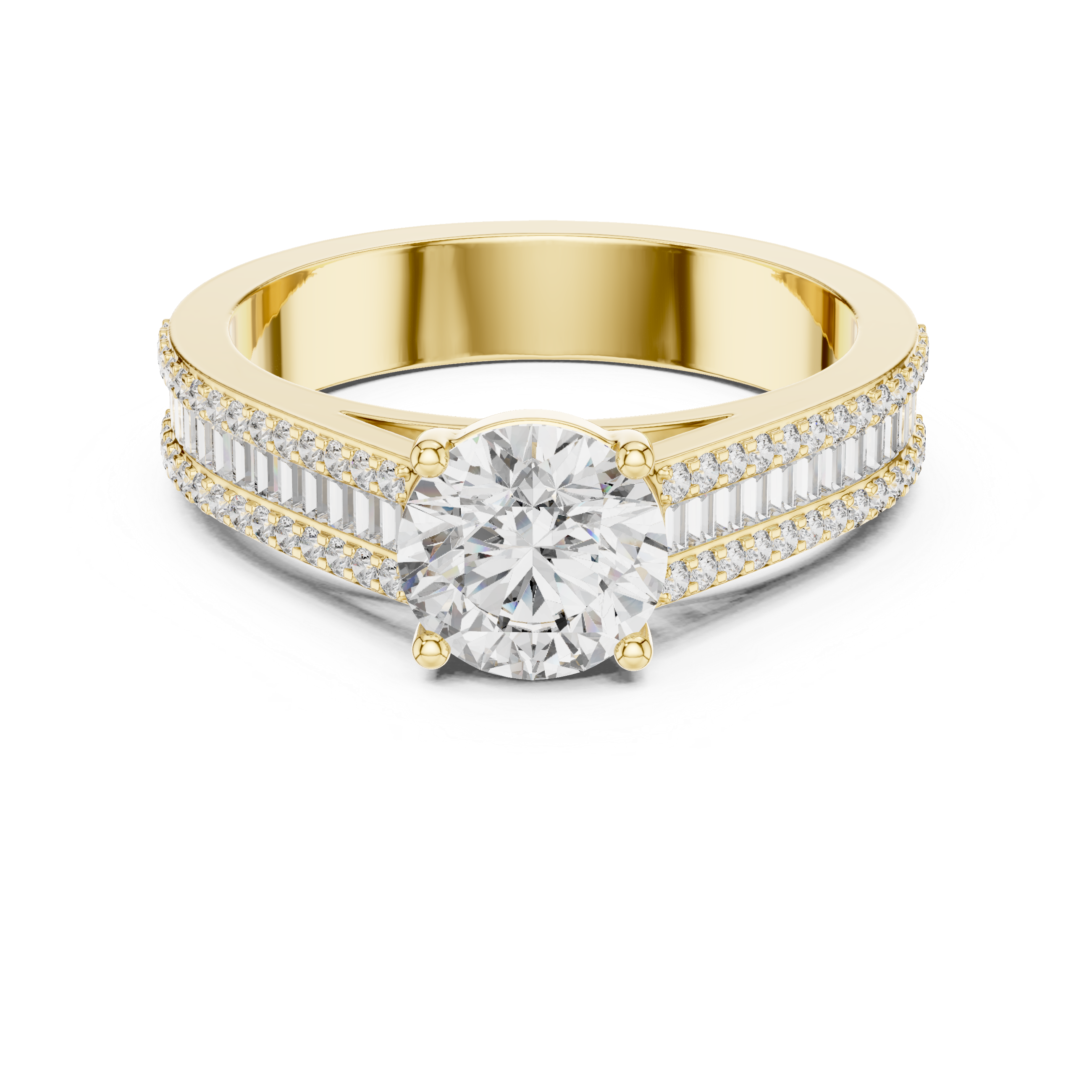 Muur Atelier Solid Gold Art Deco Baguette & Pavé Diamond Band Ring