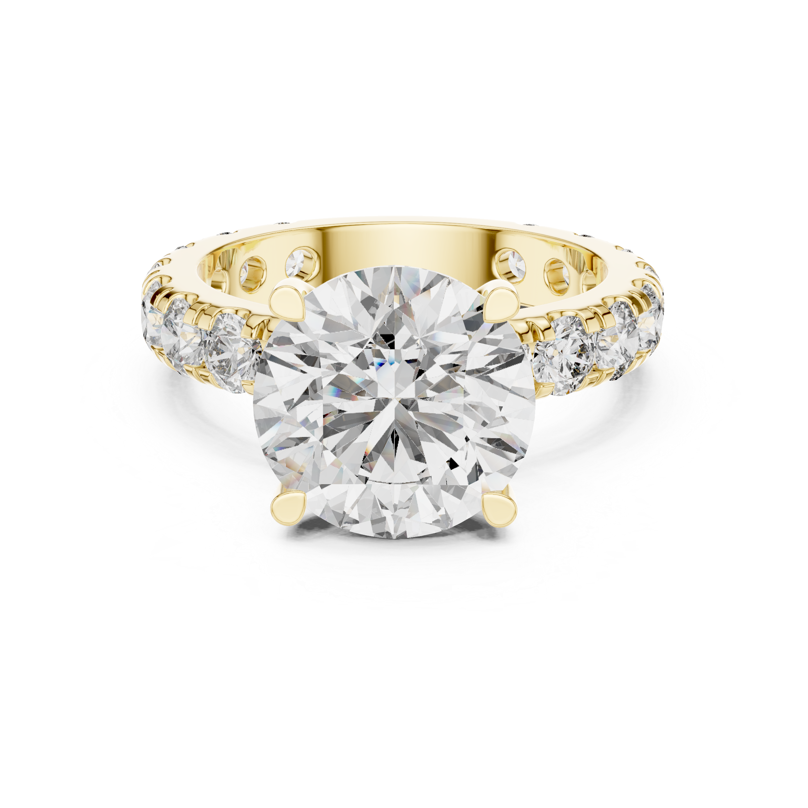 Muur Atelier Solid Gold Solitaire with Wide Diamond Eternity Band