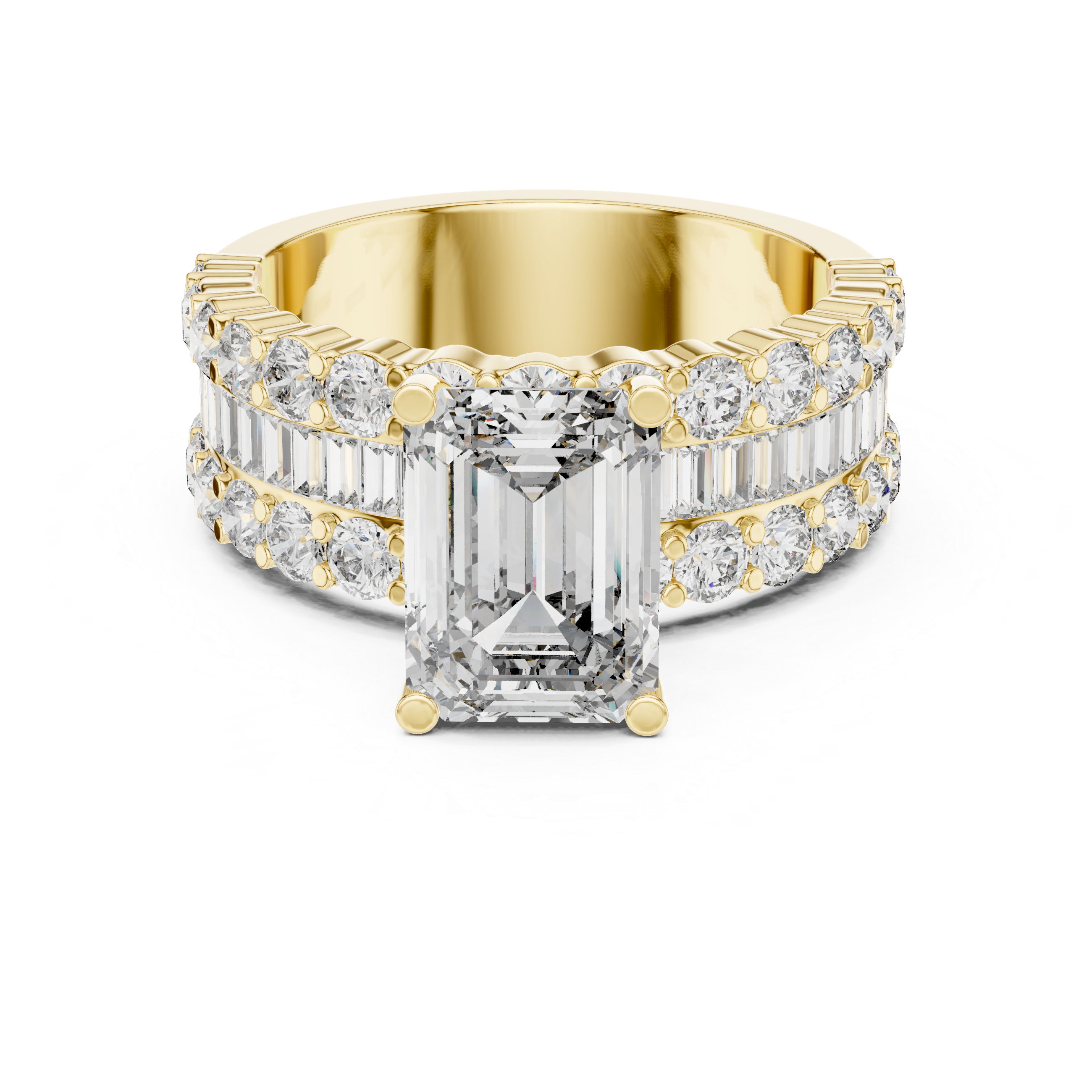 Muur Atelier Solid Gold Emerald Cut Wide Band Statement Ring