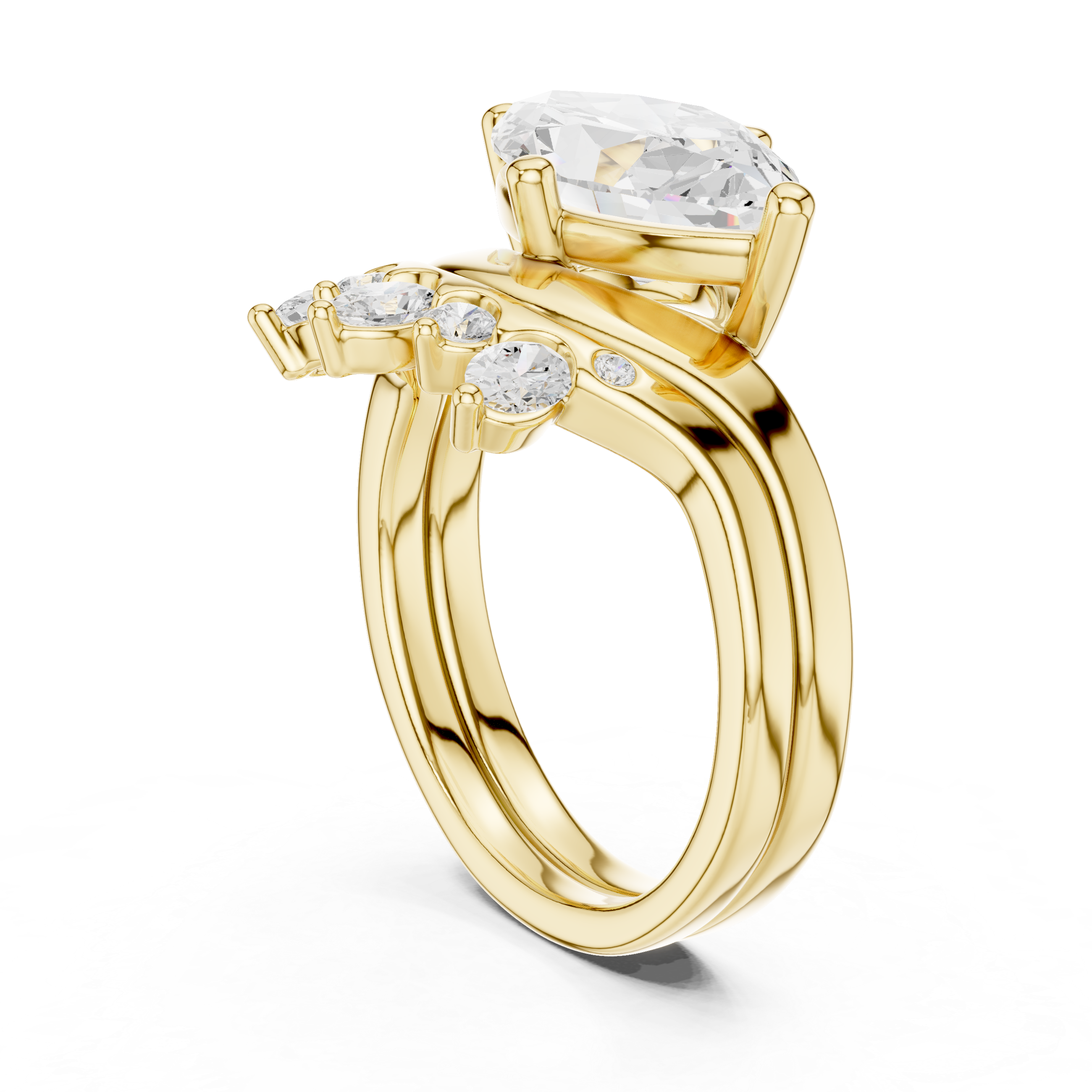 Solid Gold East-West Marquise "Sunrise" Engagement Ring