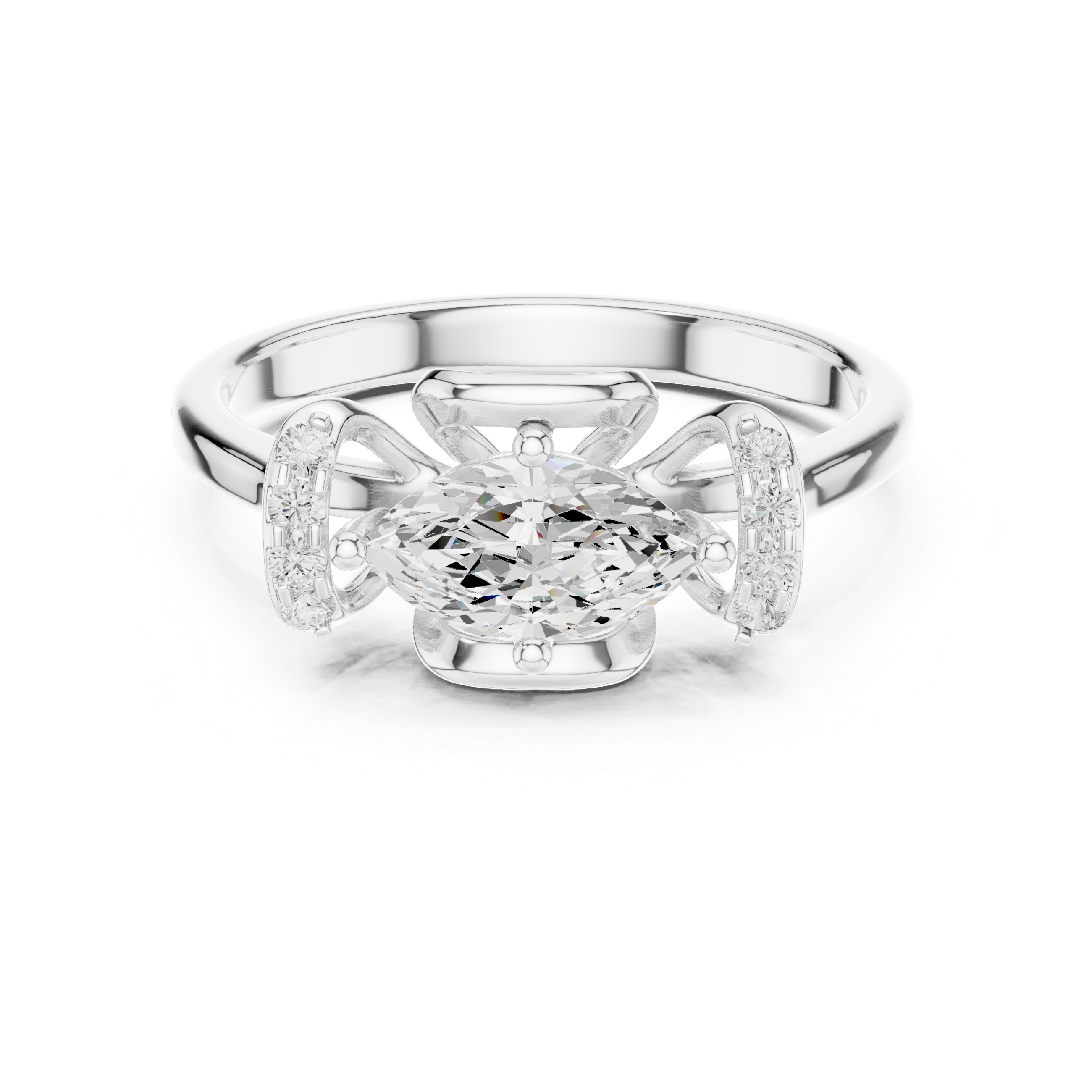 Diamond ring with a white background