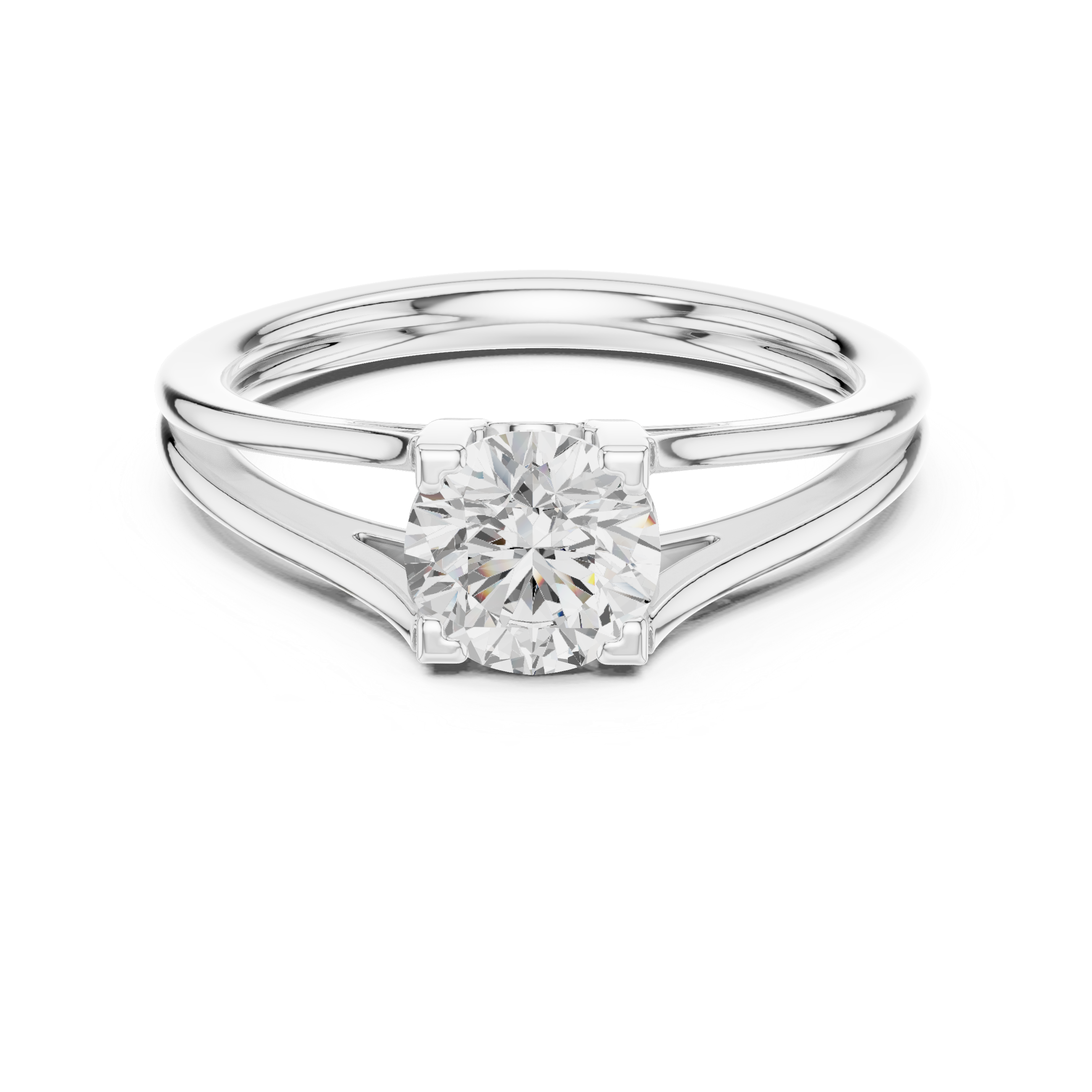 Diamond ring with a white background
