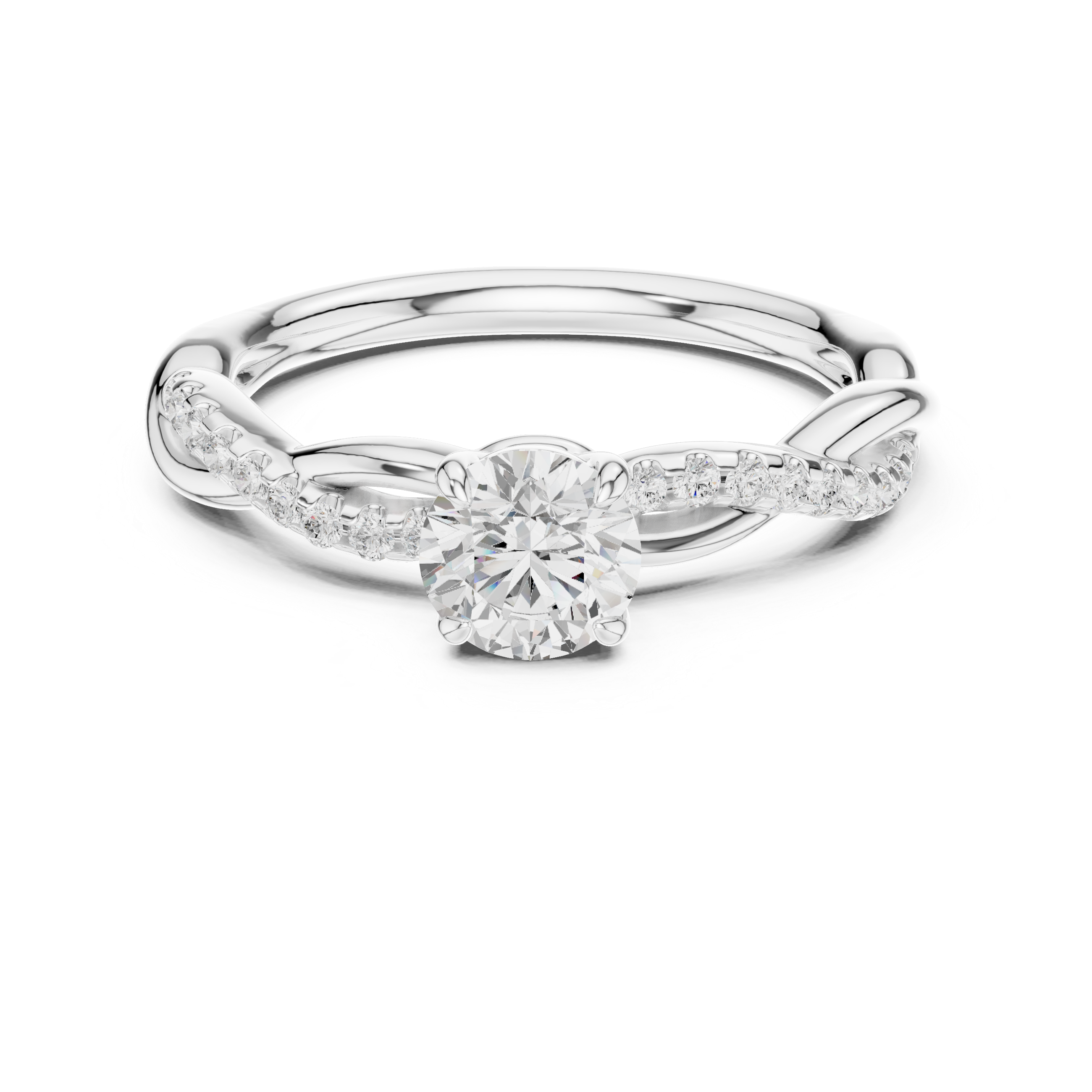 Diamond ring with a white background