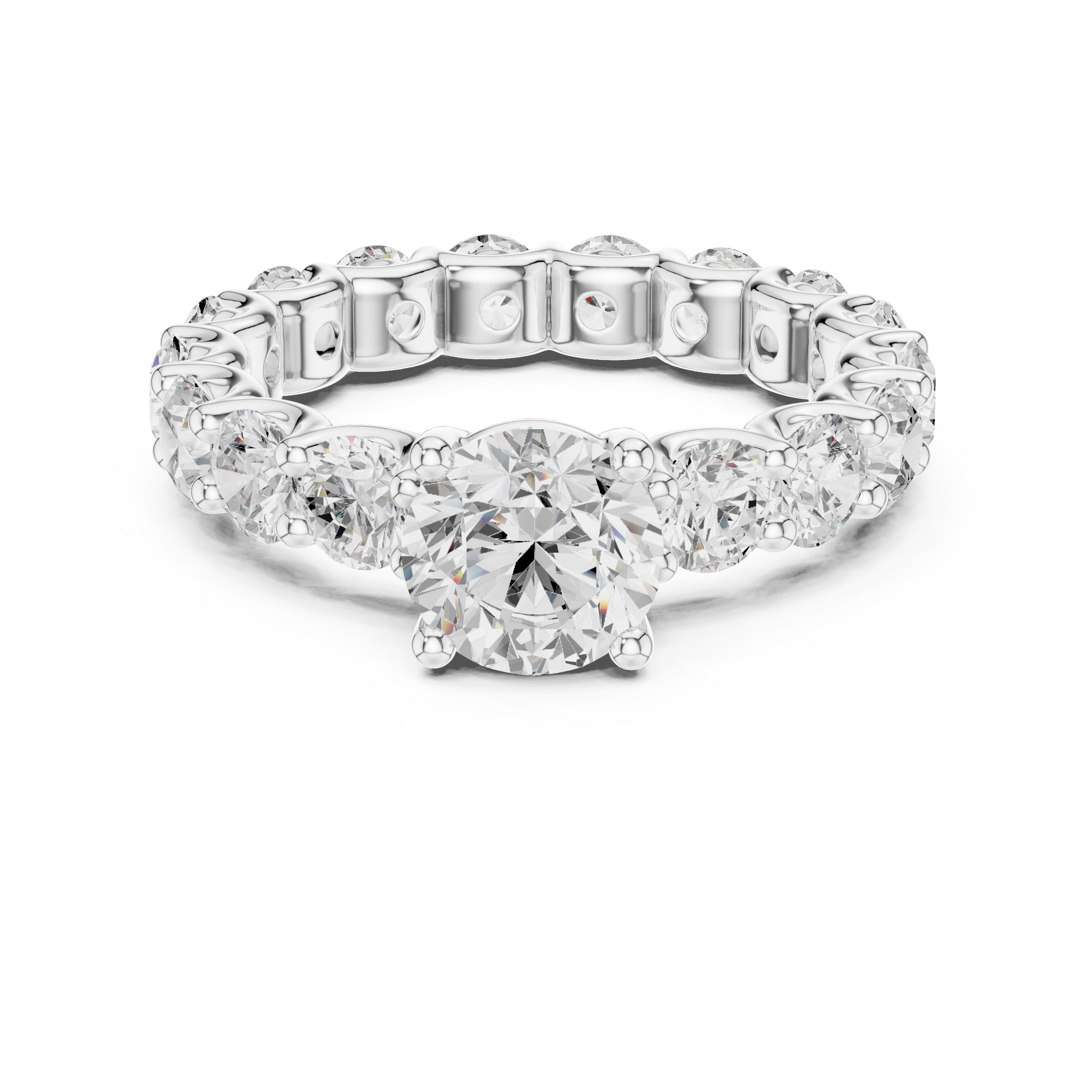 Diamond ring with a white background