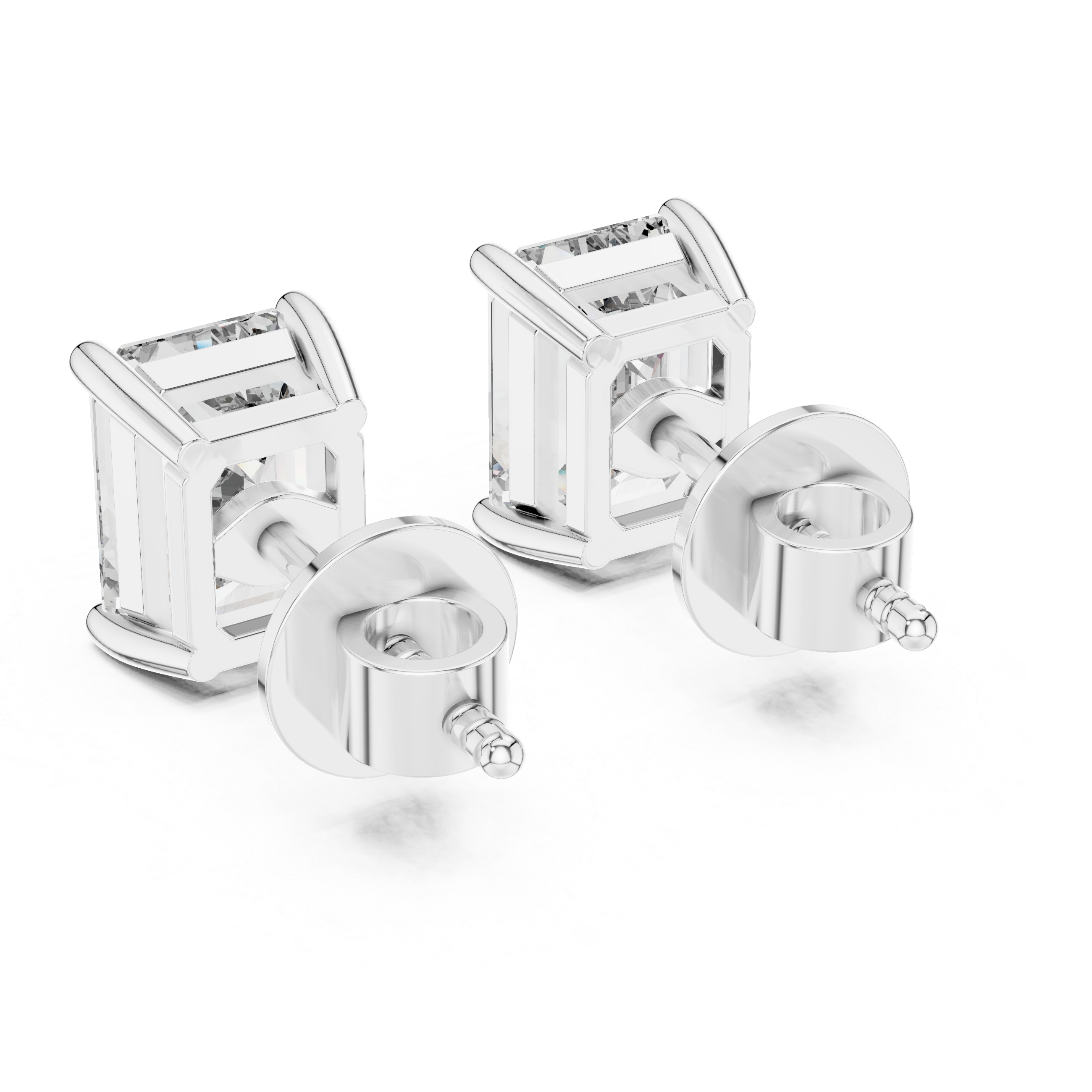 Muur Atelier Solid Gold Emerald Cut Diamond Solitaire Studs