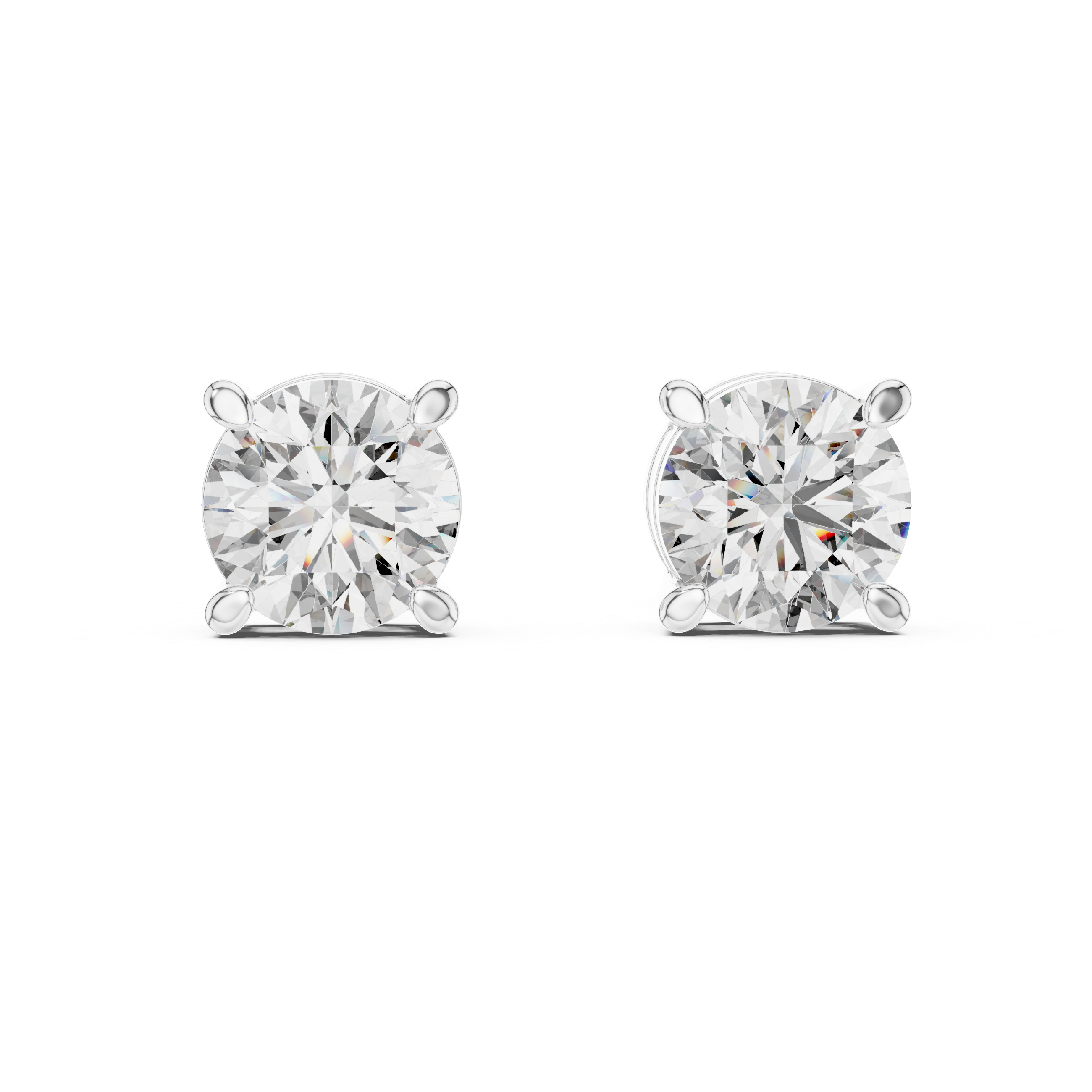 The Damme Earrings - Round Brilliant Diamond Solitaire Studs