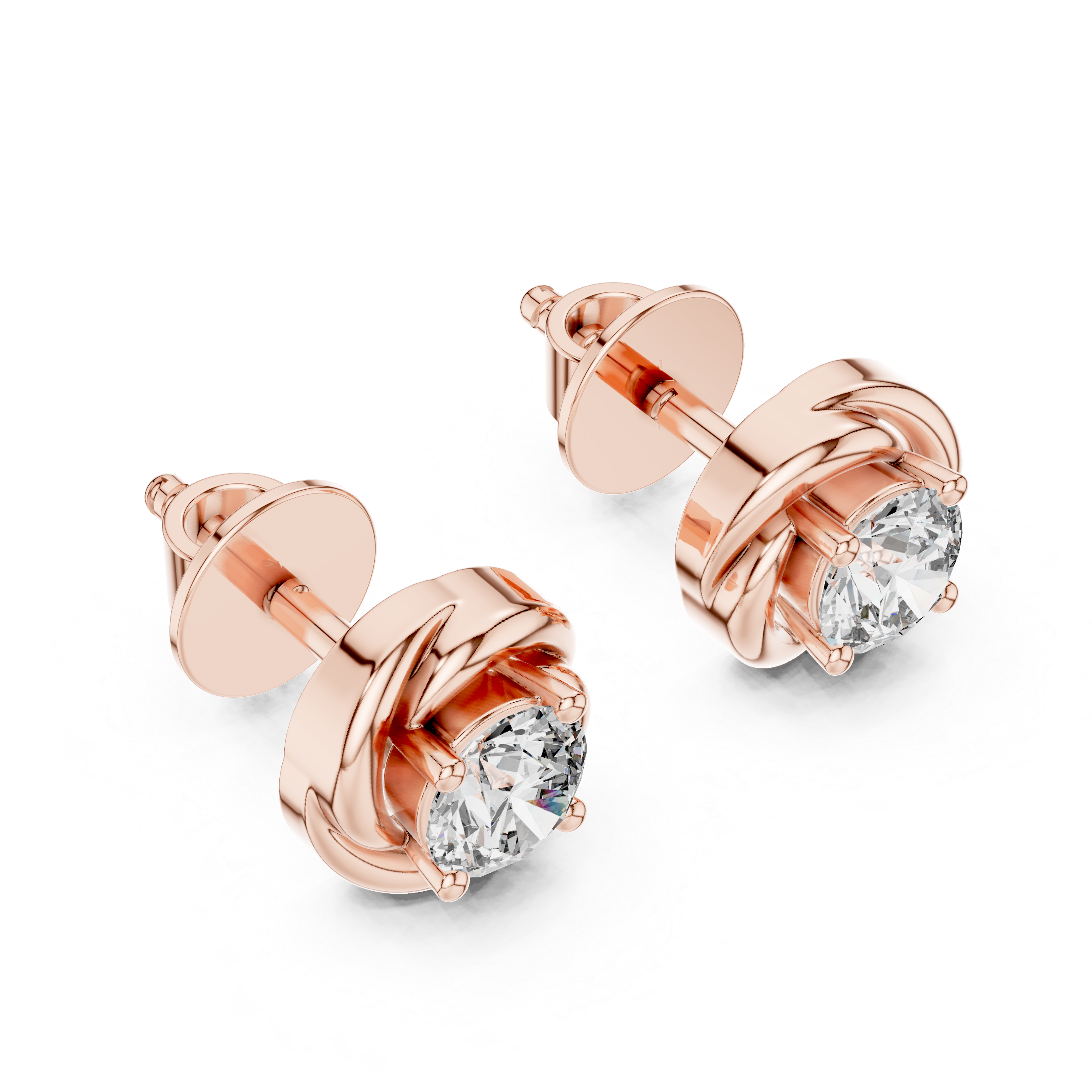 The Montreal Earrings - Swirl Set Diamond Knot Studs