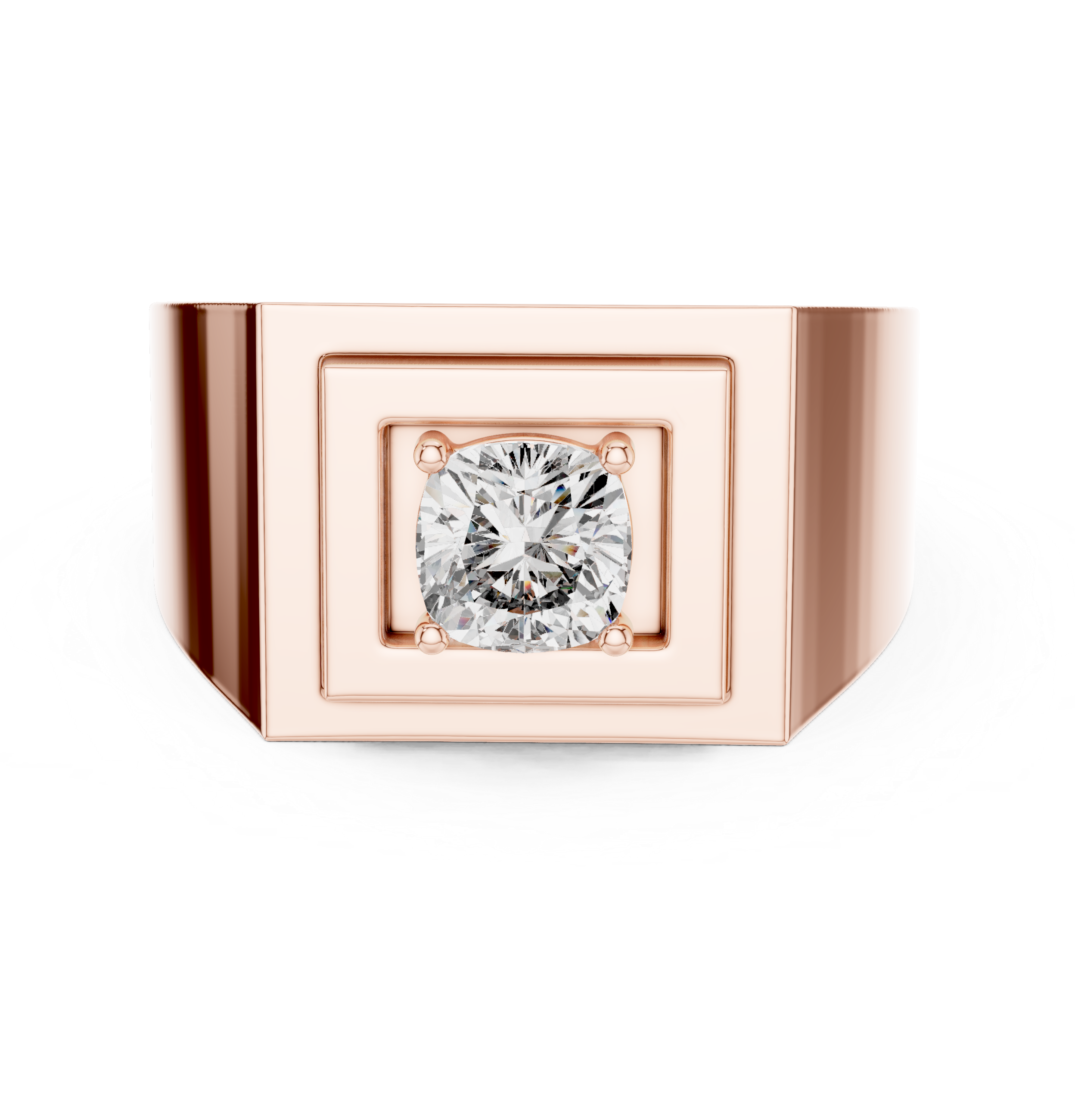 Cushion Collet Signet Ring