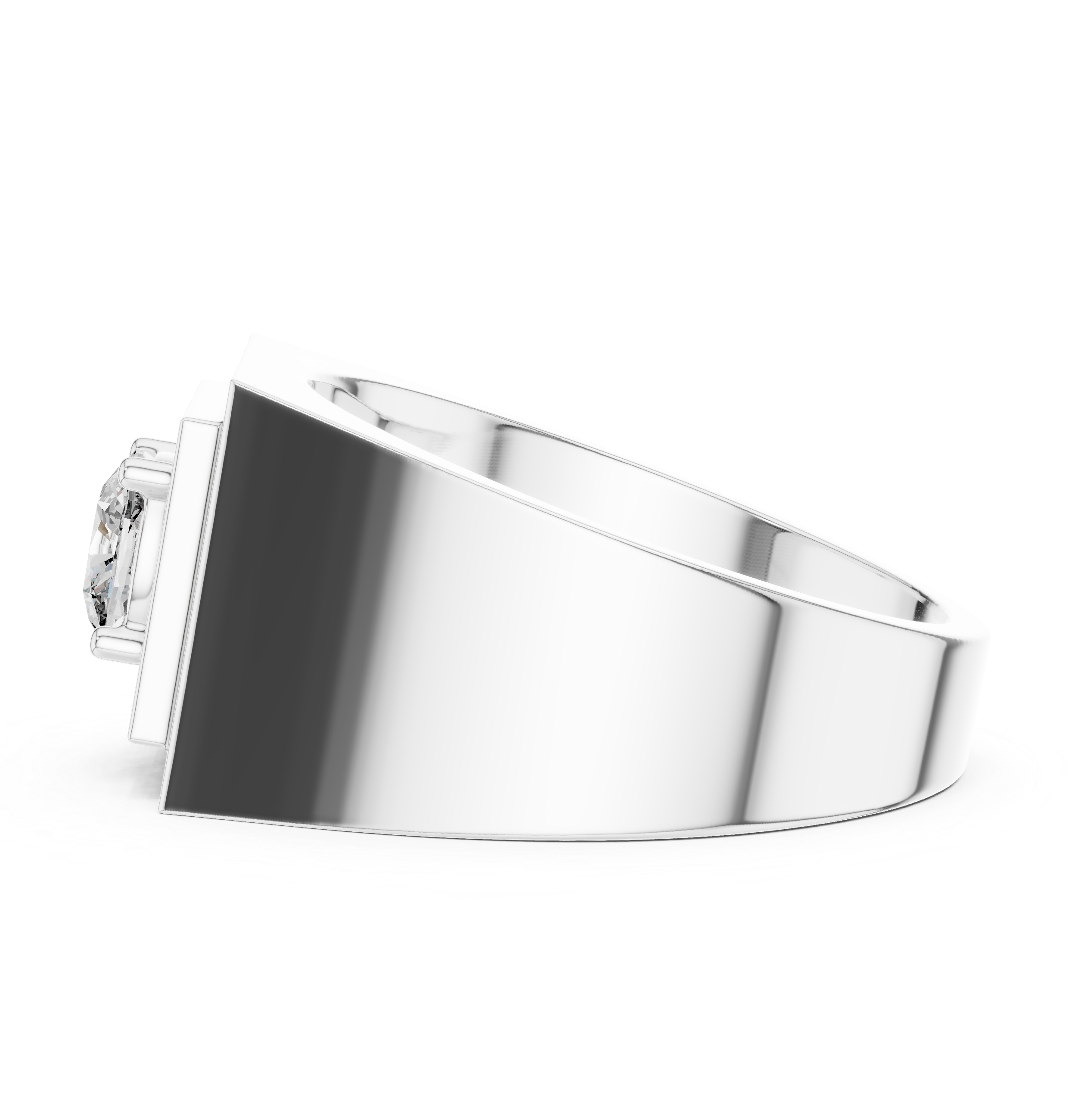 Cushion Collet Signet Ring