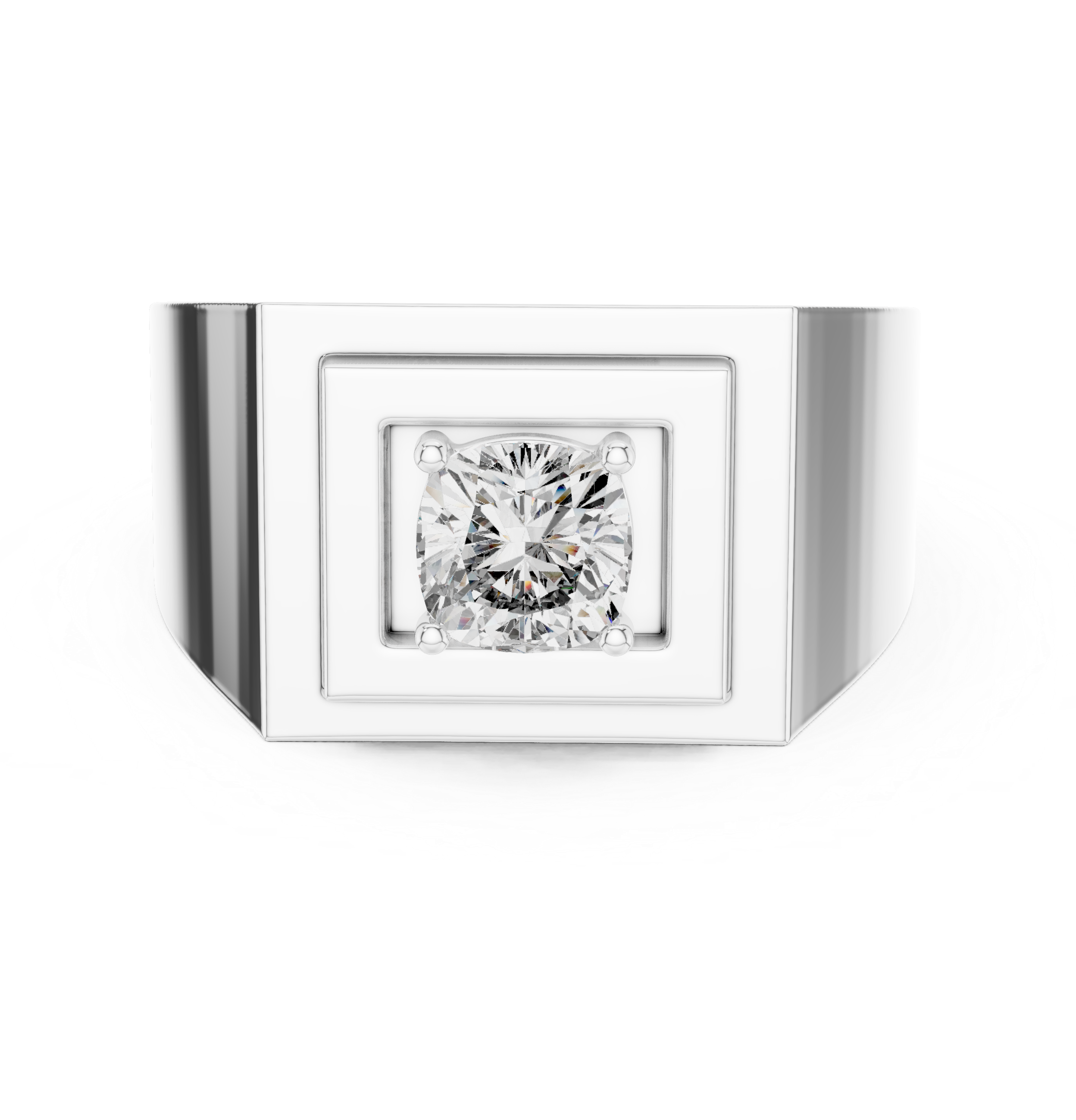 Cushion Collet Signet Ring