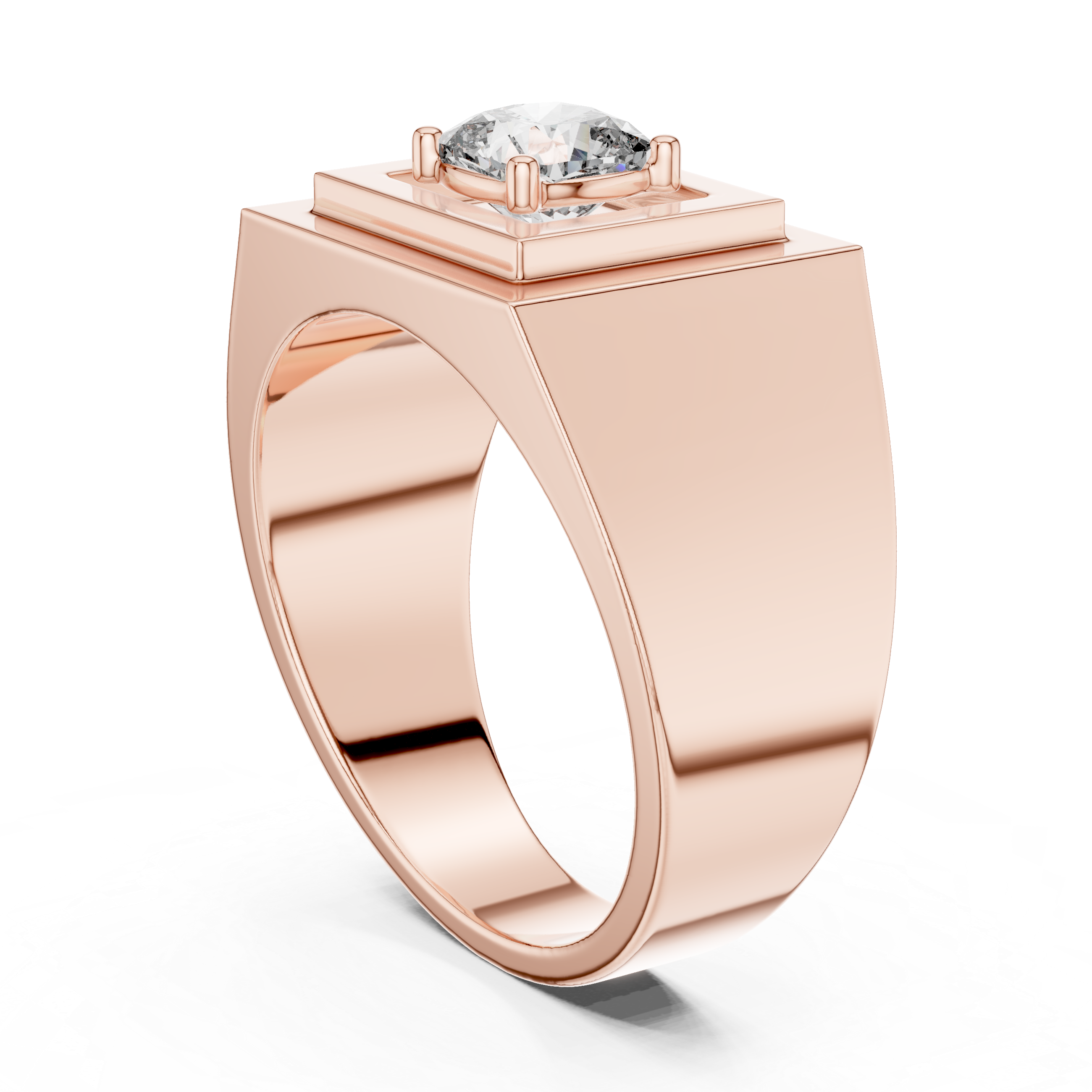 Cushion Collet Signet Ring