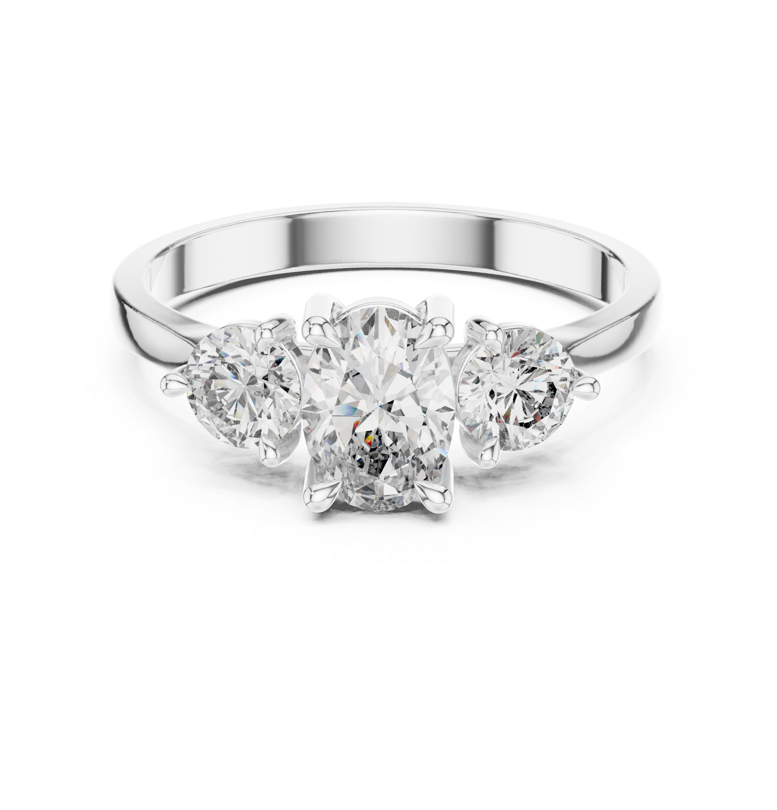 Oval Three-Stone Ring