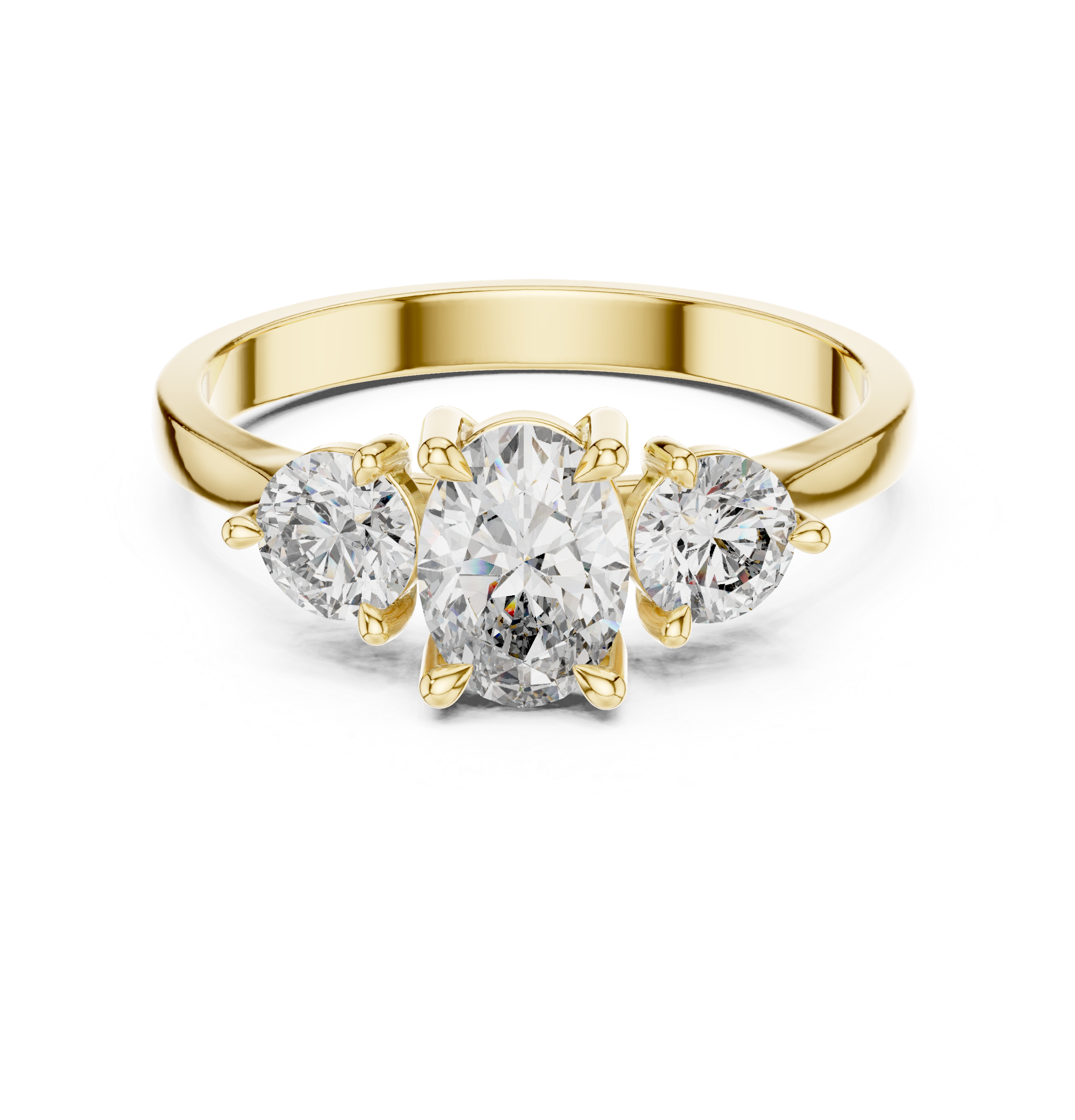Muur Atelier Solid Gold Pear Cut Three-Stone Trinity Diamond Ring