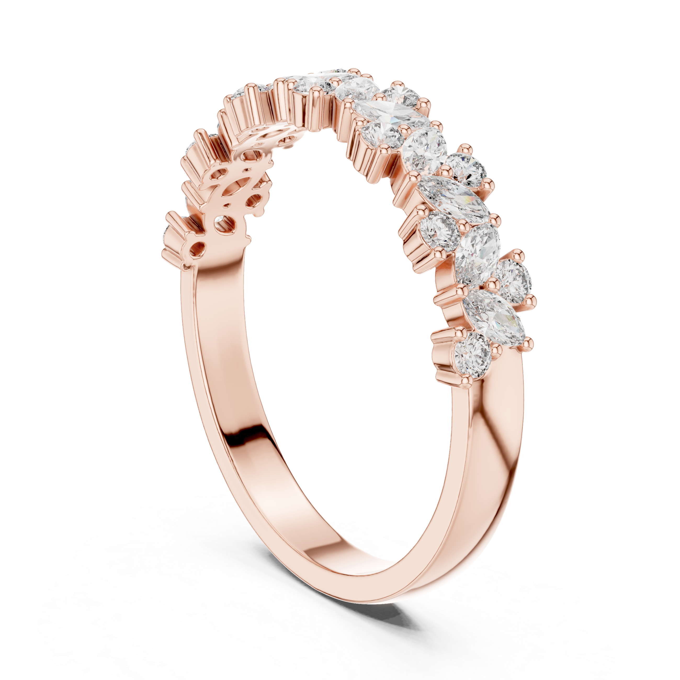 Marquise & Round Half-Eternity Band