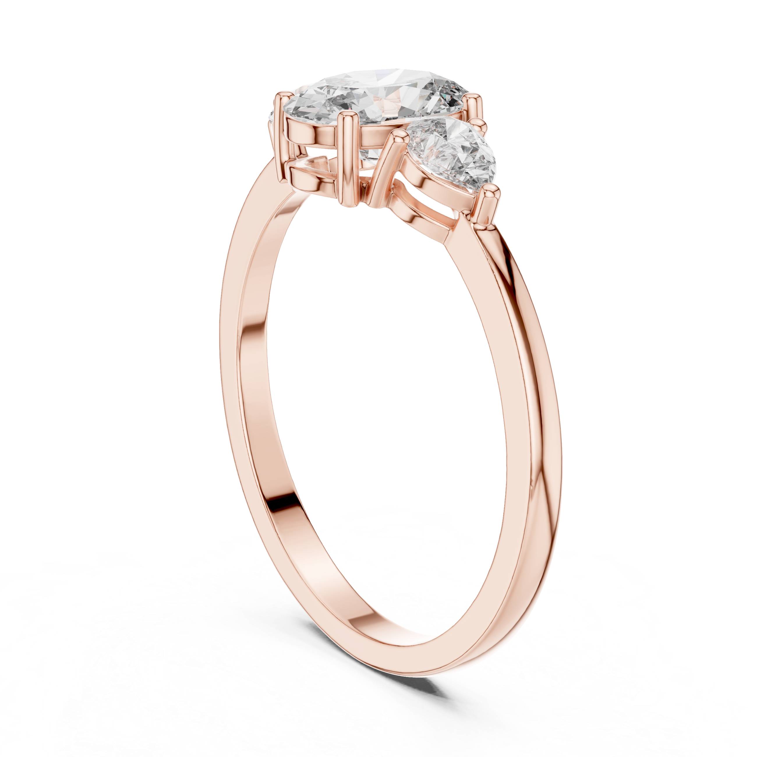 Oval & Pear Three-Stone Basket Ring