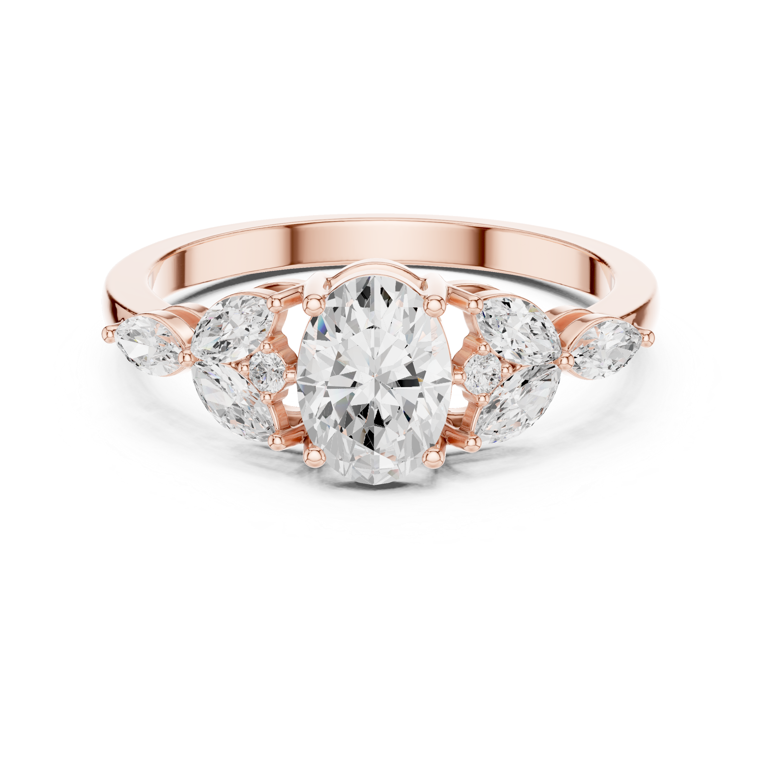 Oval & Marquise Cluster Ring