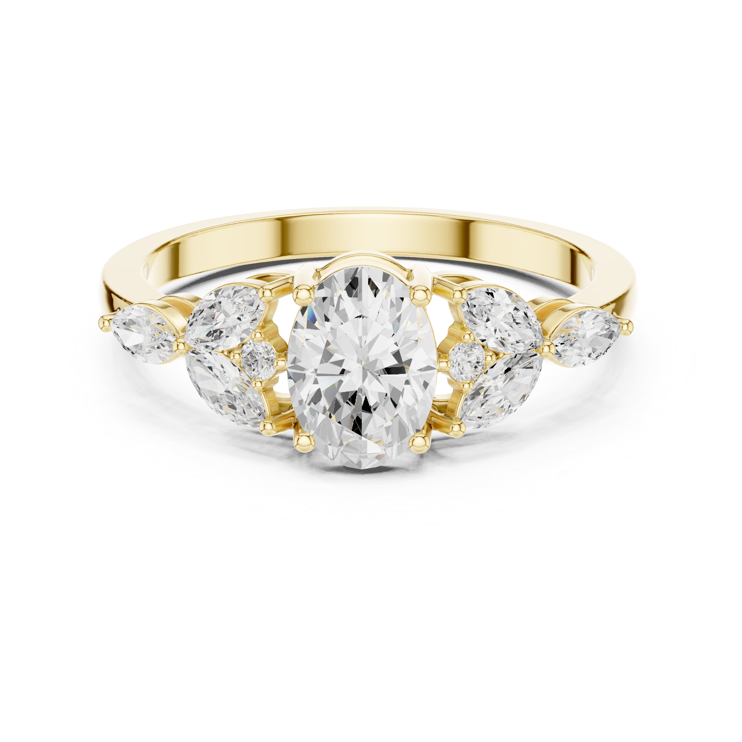 Oval & Marquise Cluster Ring