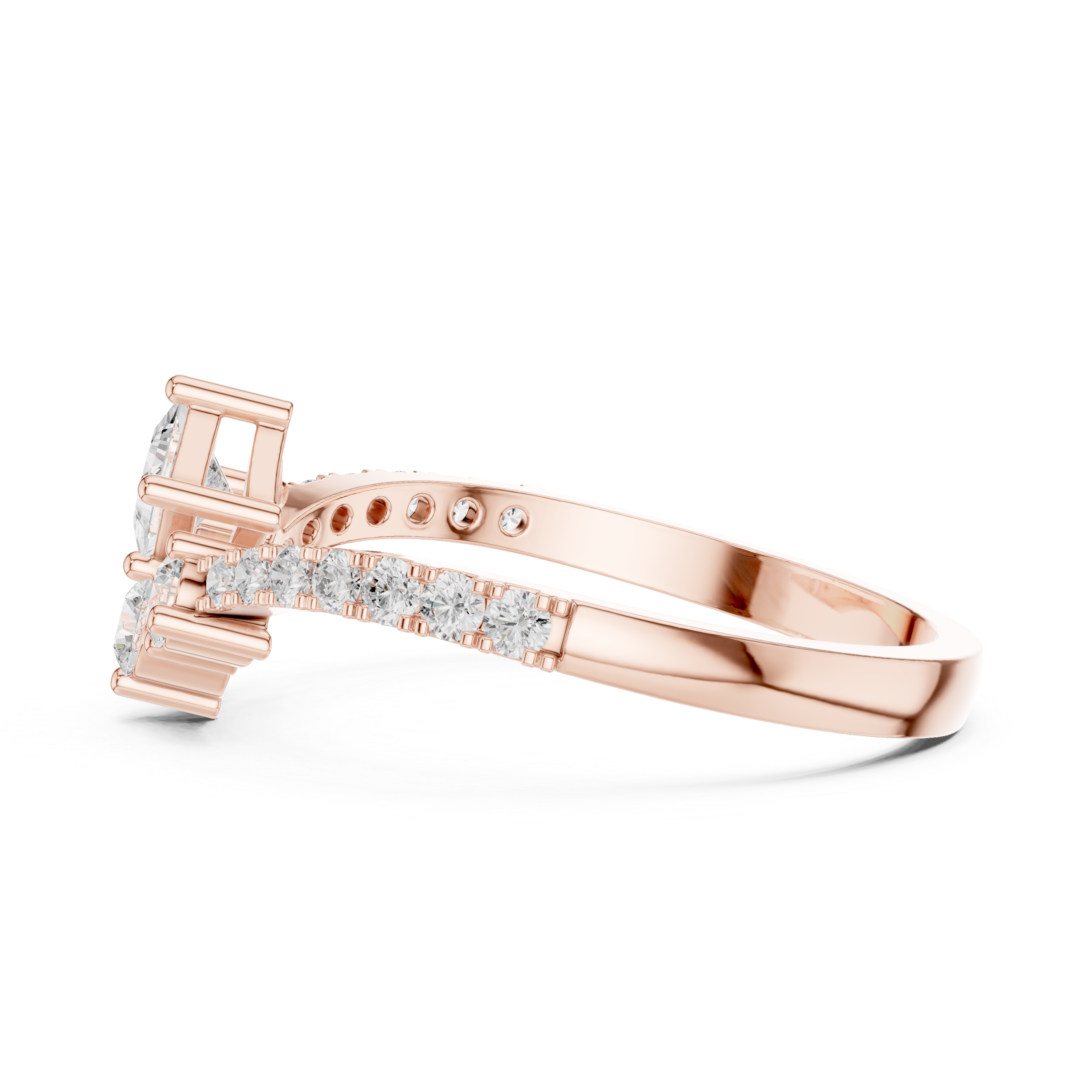 Graduated Round Cluster Pavé Ring