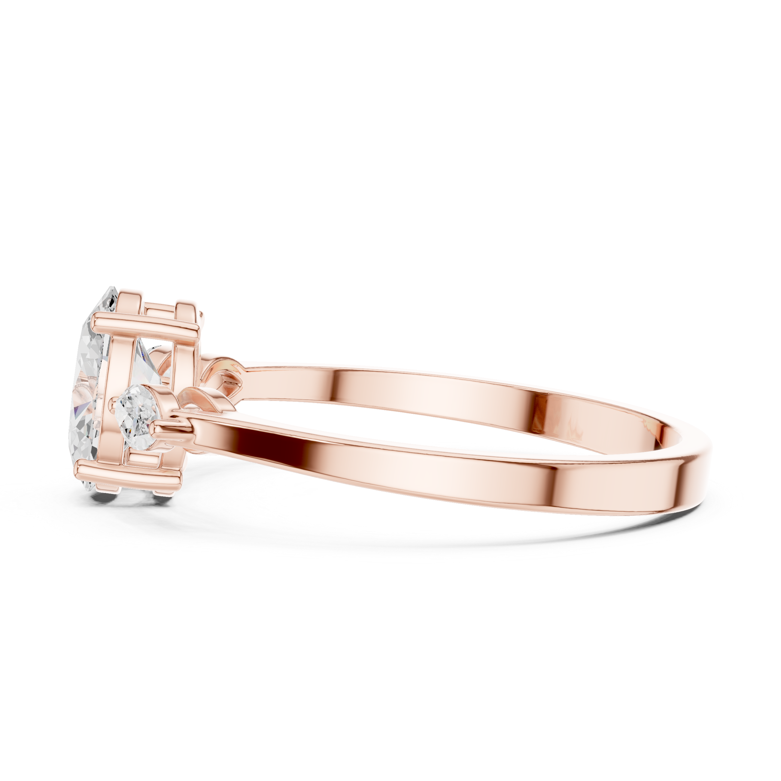 Oval & Marquise Three-Stone Prong Ring