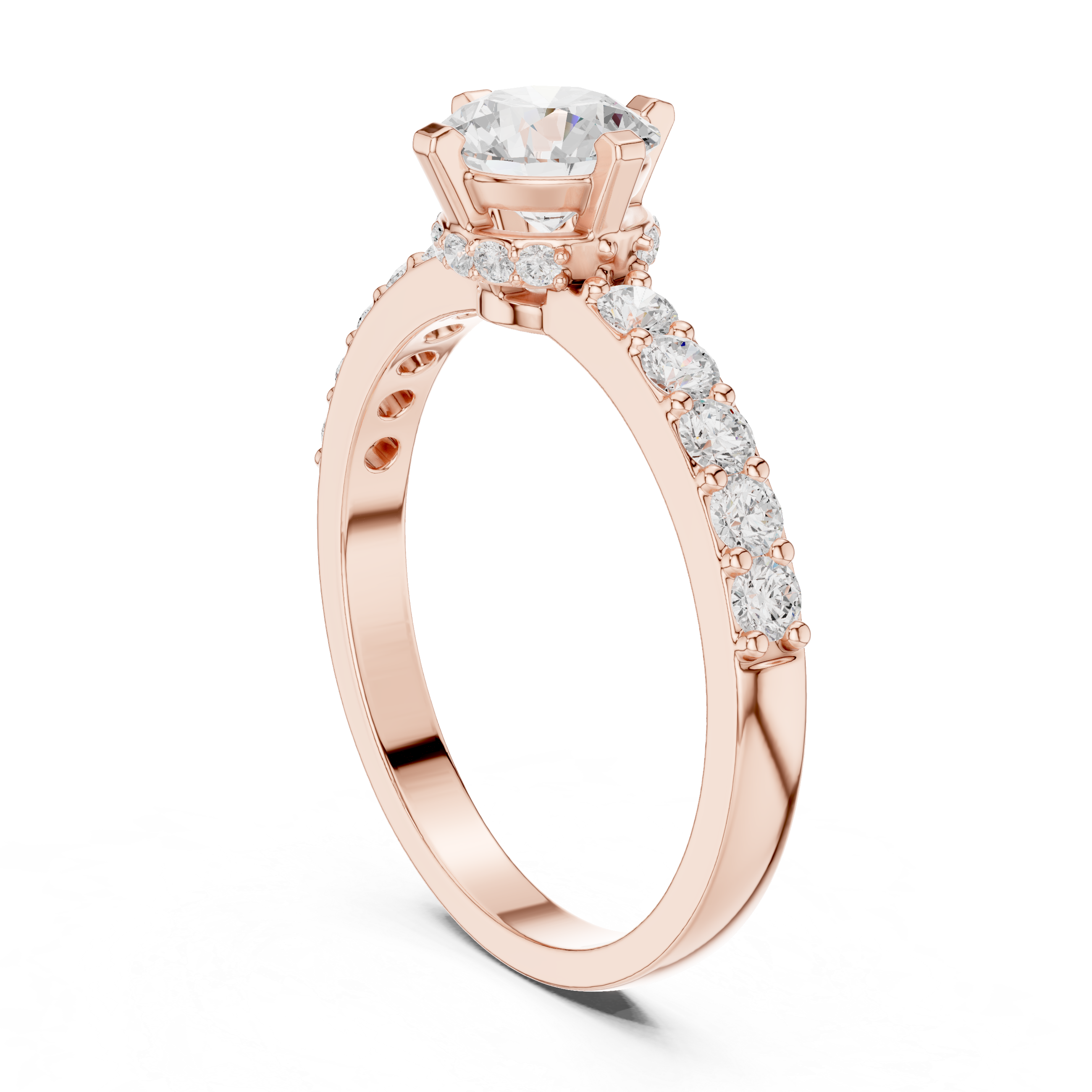Round Hidden-Halo Pavé Ring