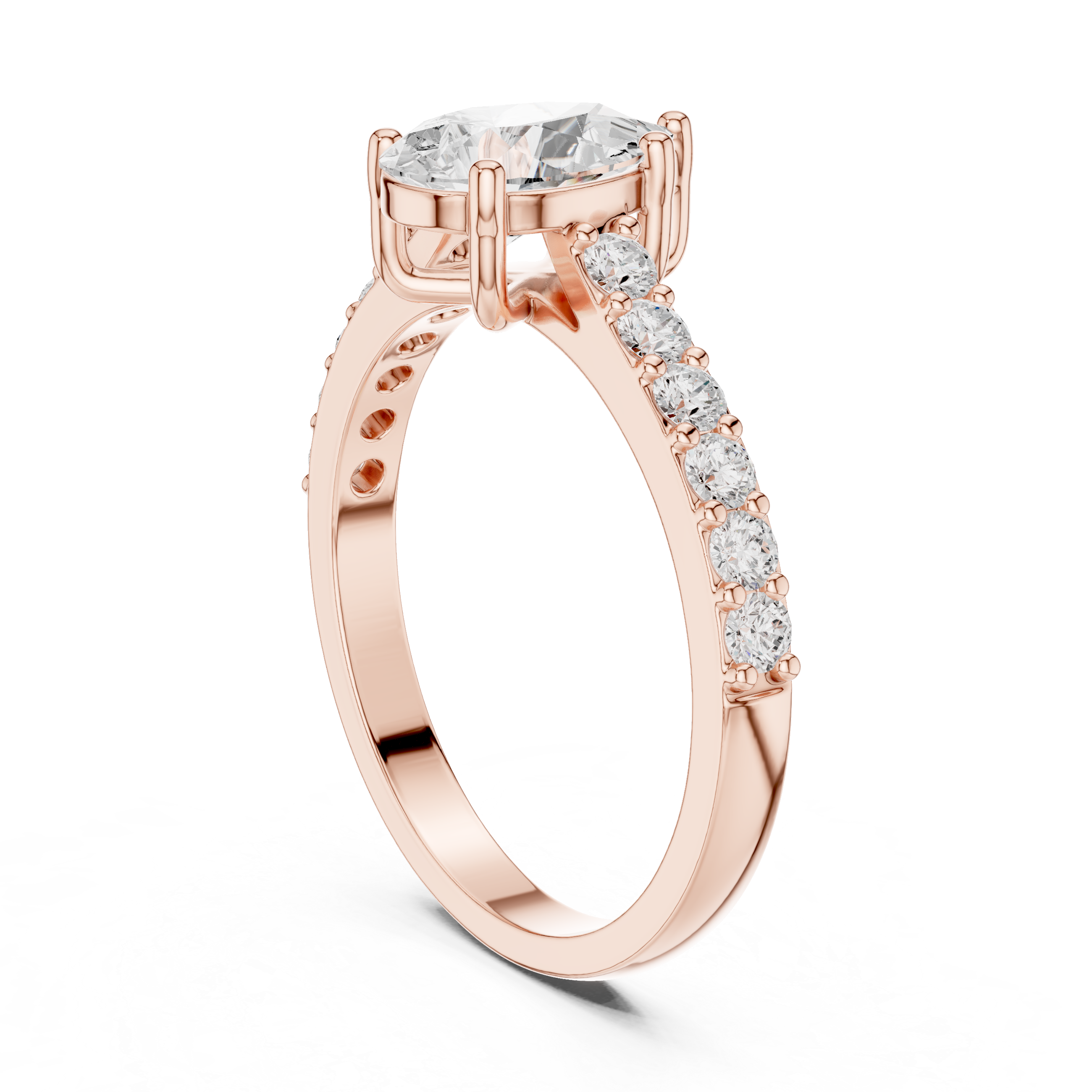 Pear Solitaire with Pavé Band