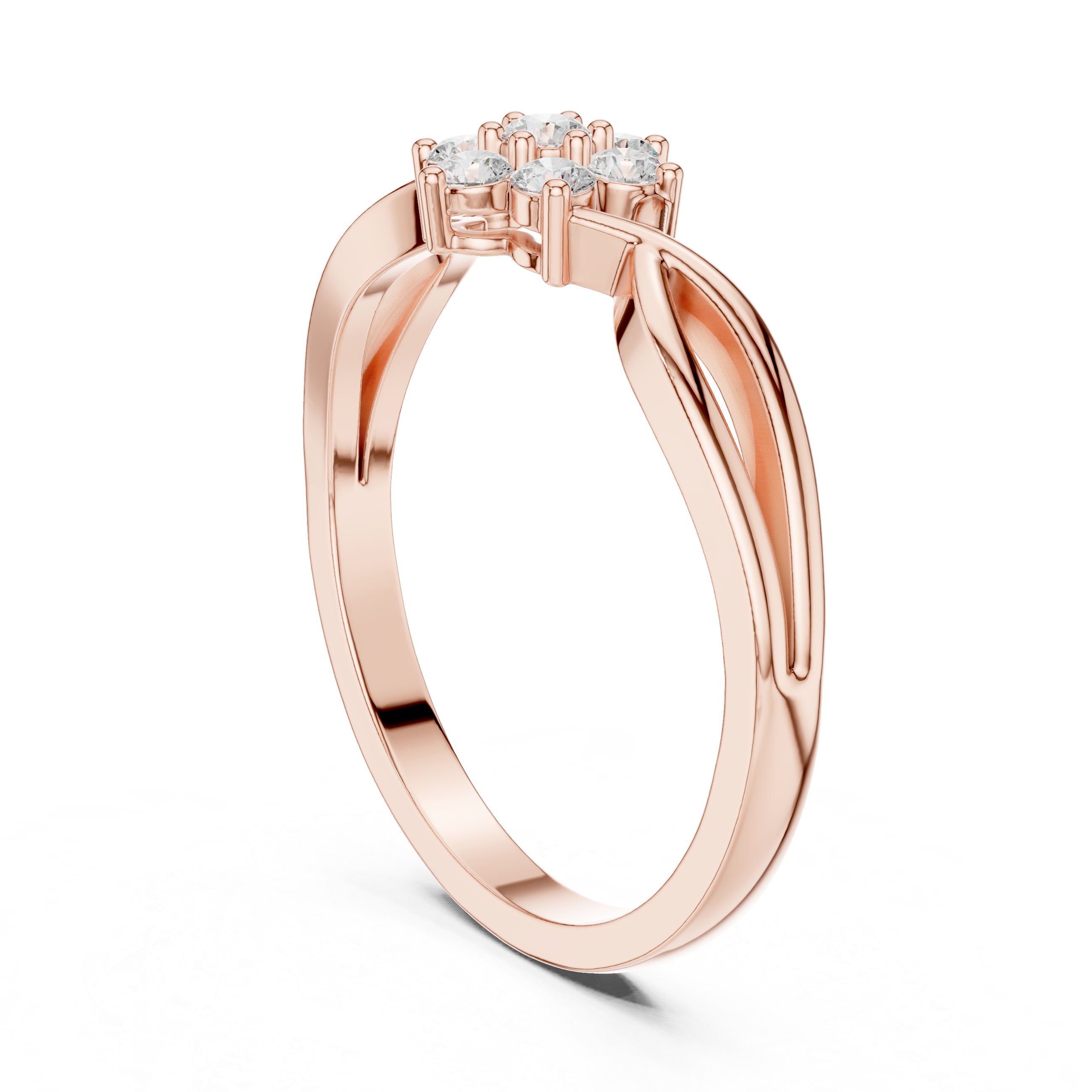 Round Diamond Cluster Flower Ring