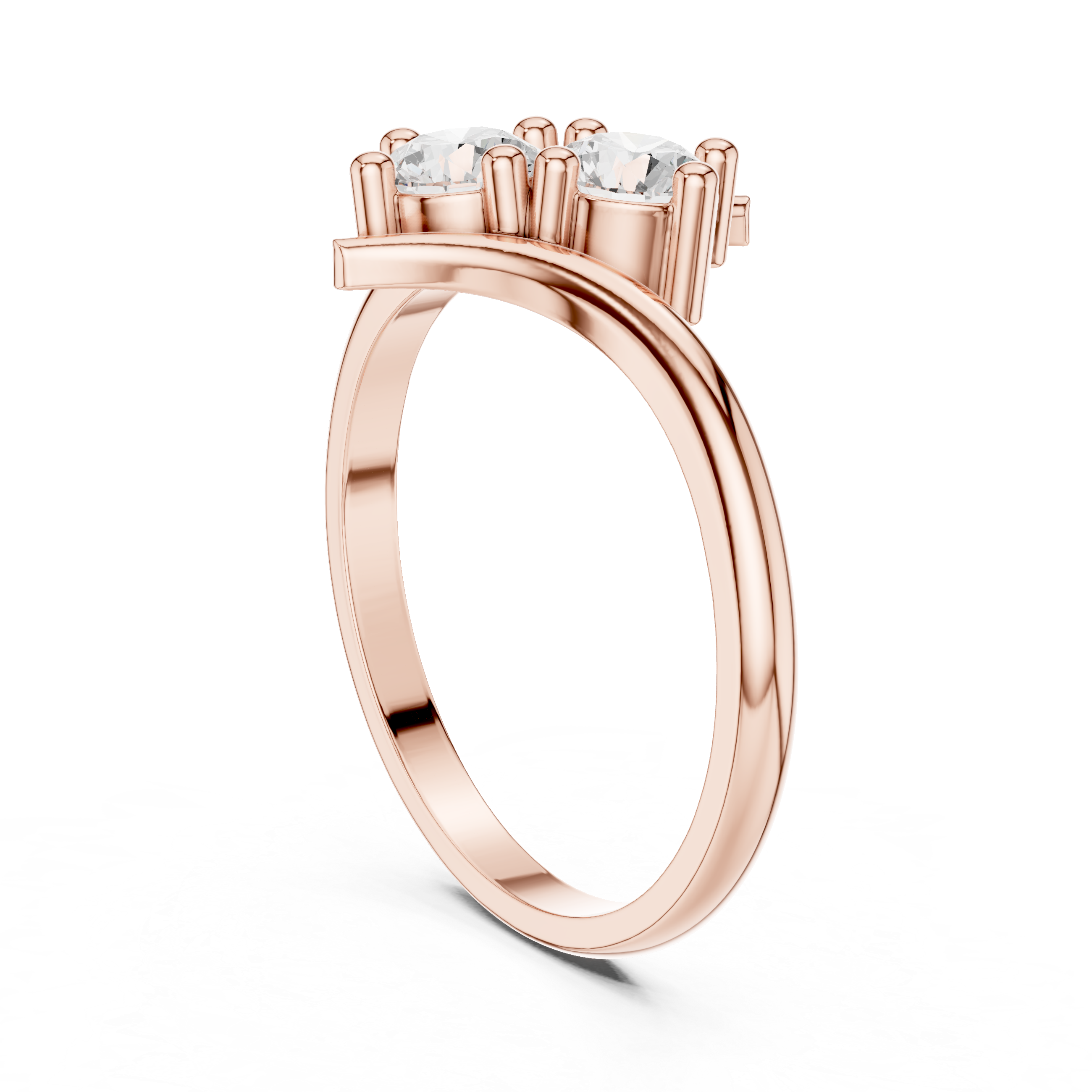 Toi et Moi Round Collet Ring