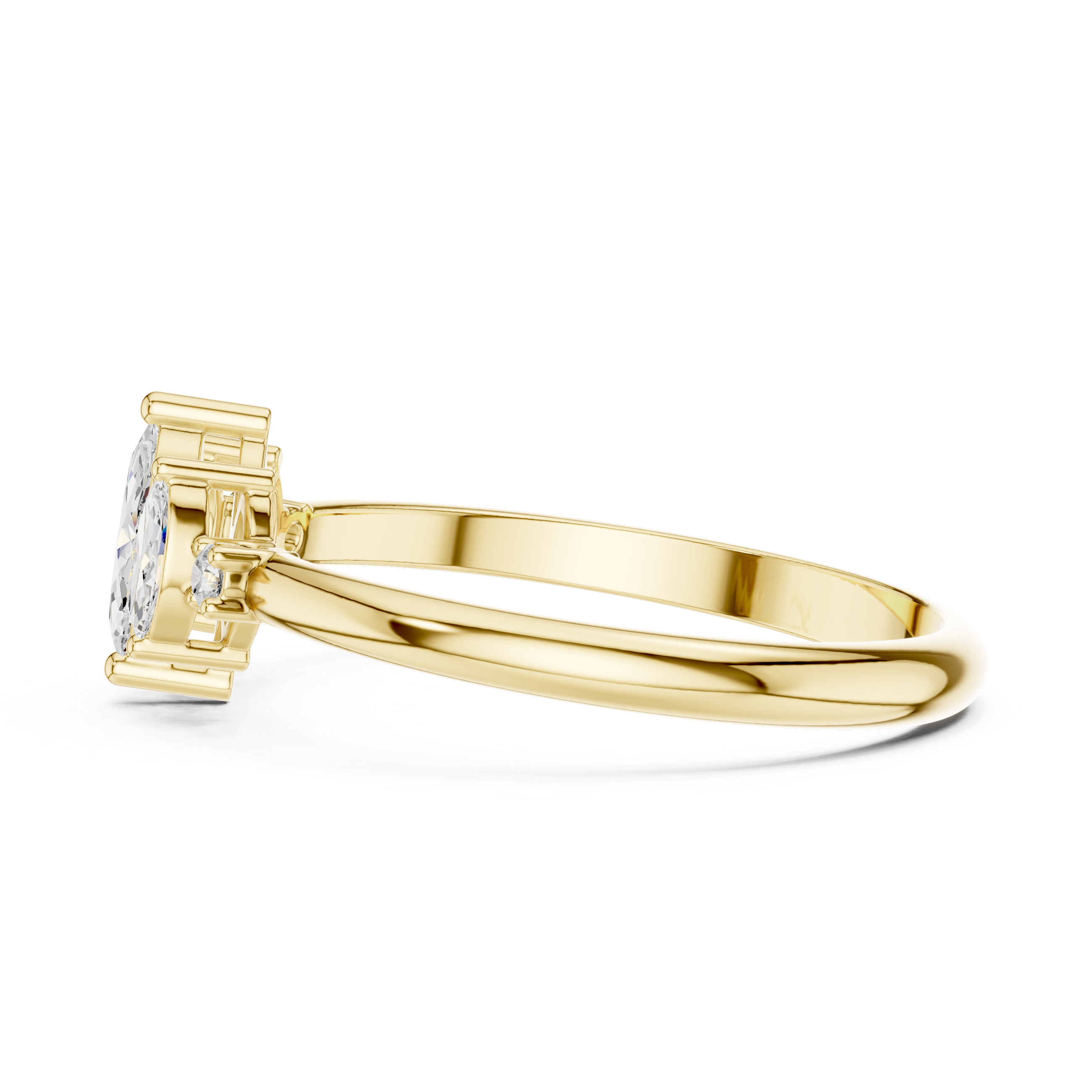 Muur Atelier Solid Gold Marquise & Round Cut Five-Stone Geometric Diamond Ring