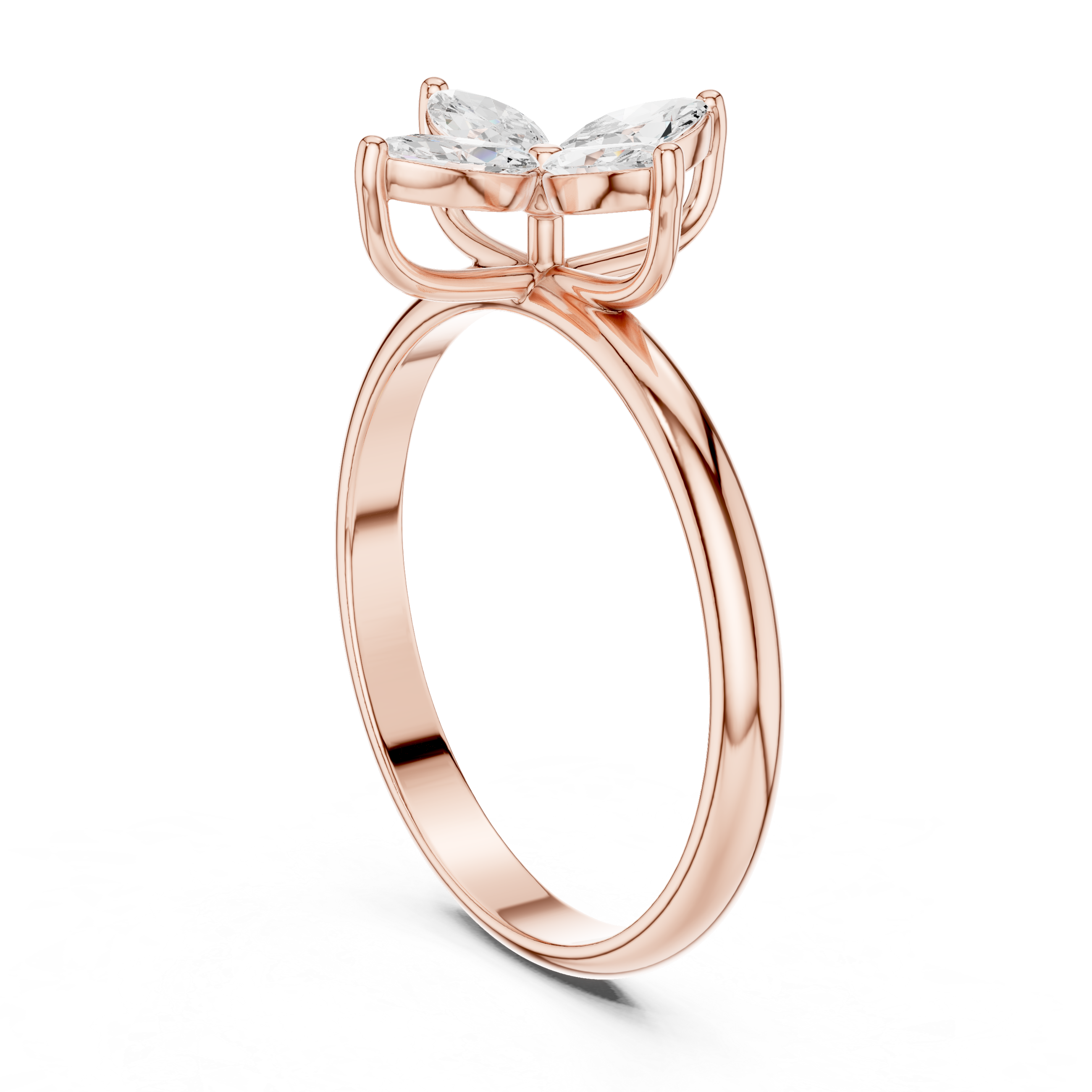 Marquise flower cluster ring