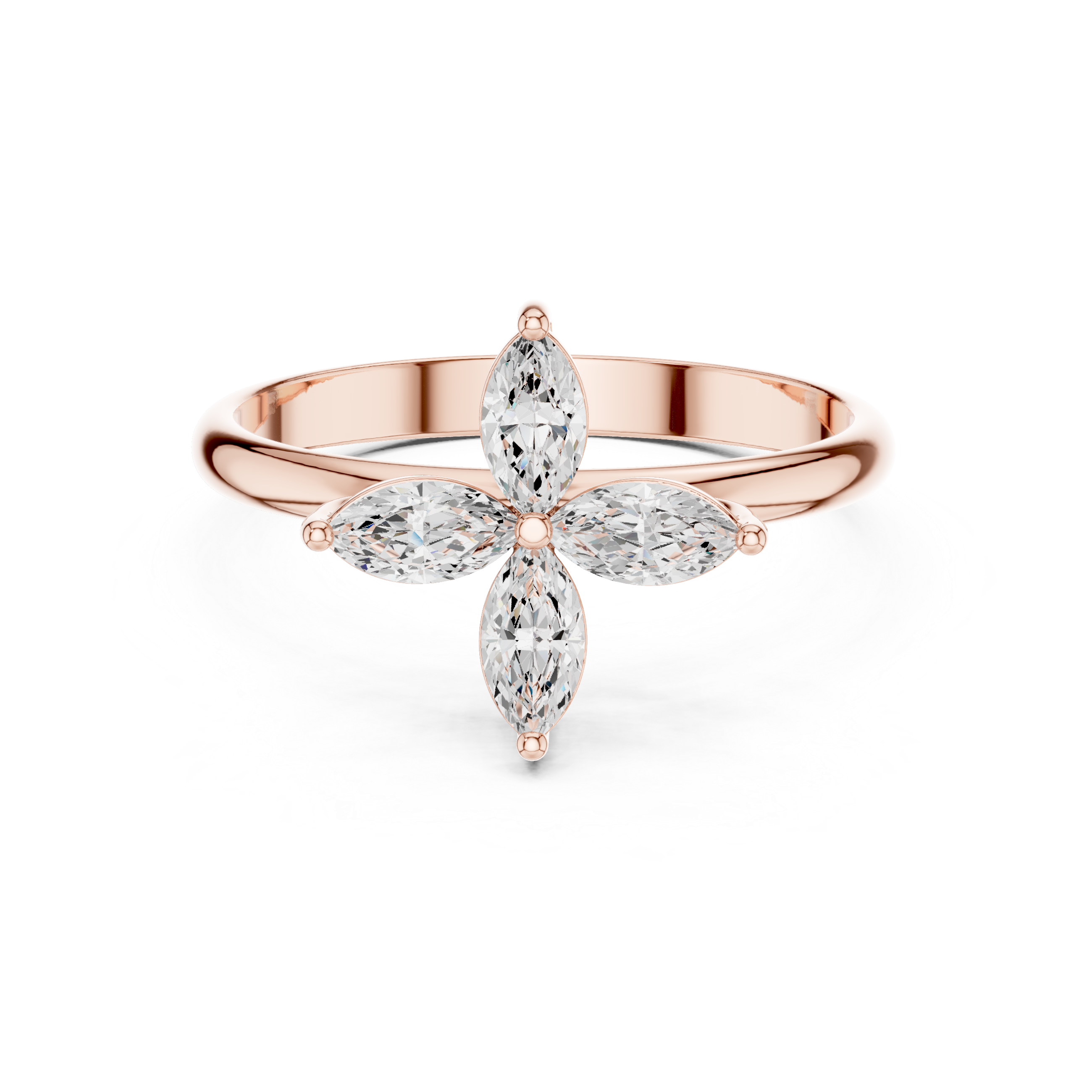 Marquise flower cluster ring