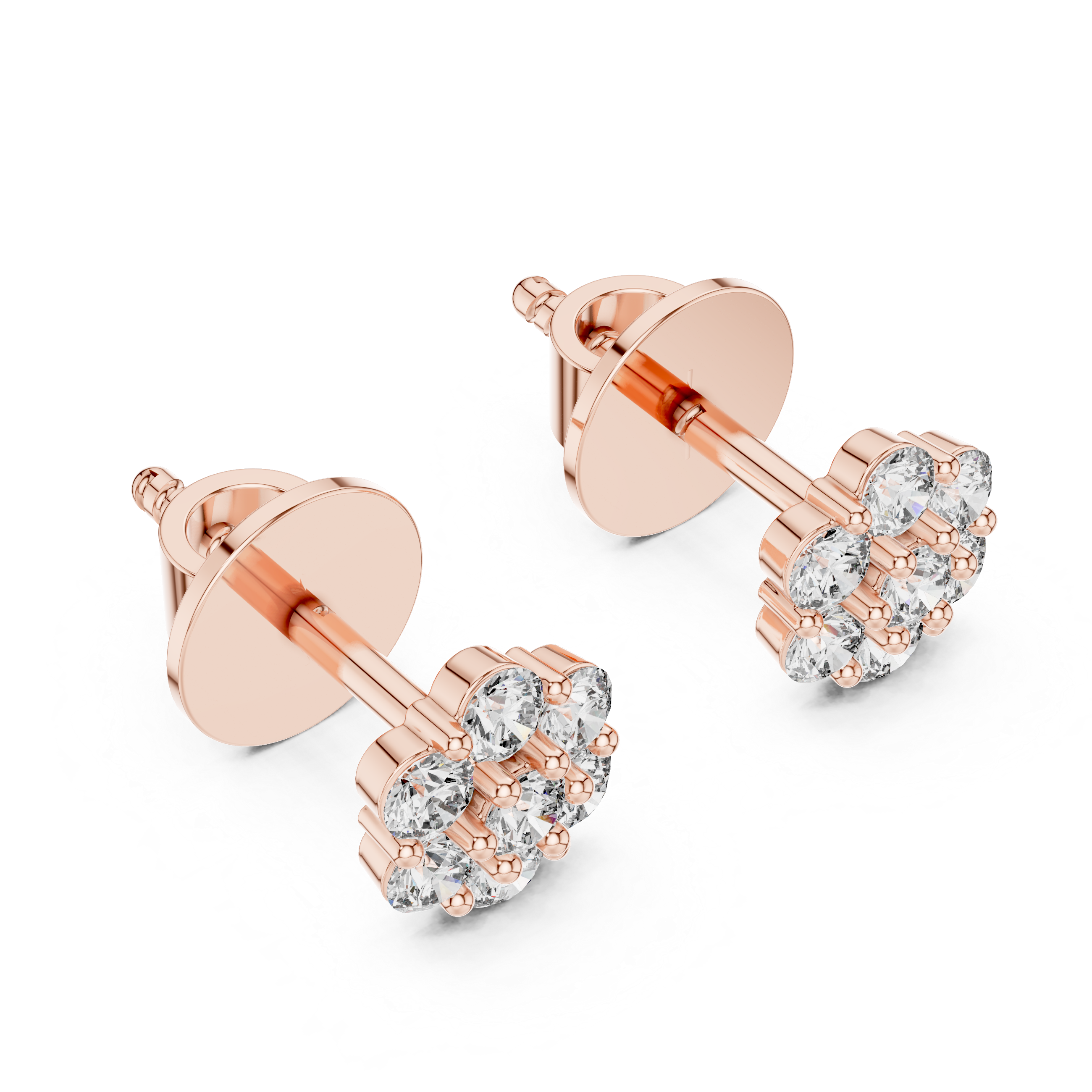 Muur Atelier Solid Gold Seven-Stone Diamond Cluster Studs