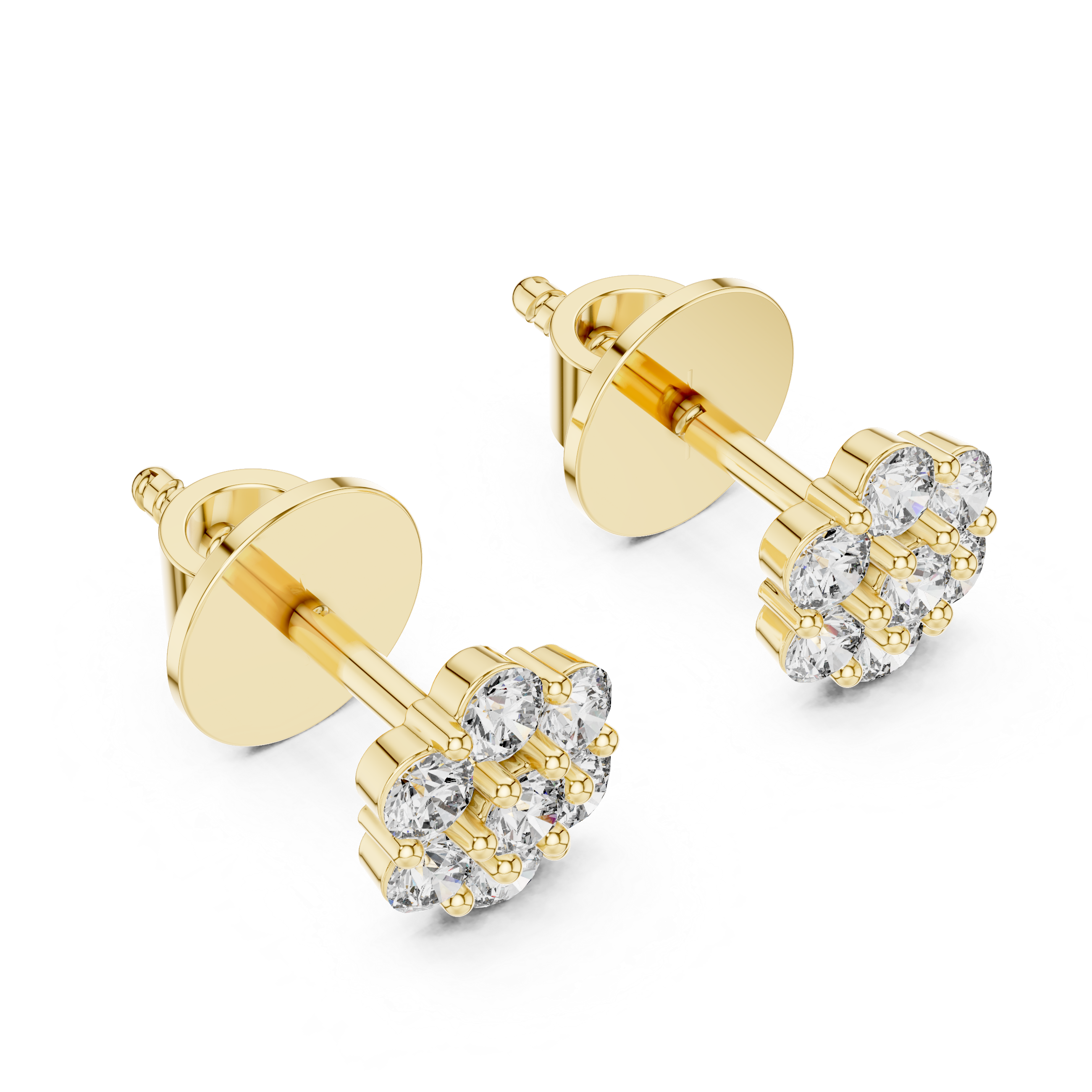Muur Atelier Solid Gold Seven-Stone Diamond Cluster Studs