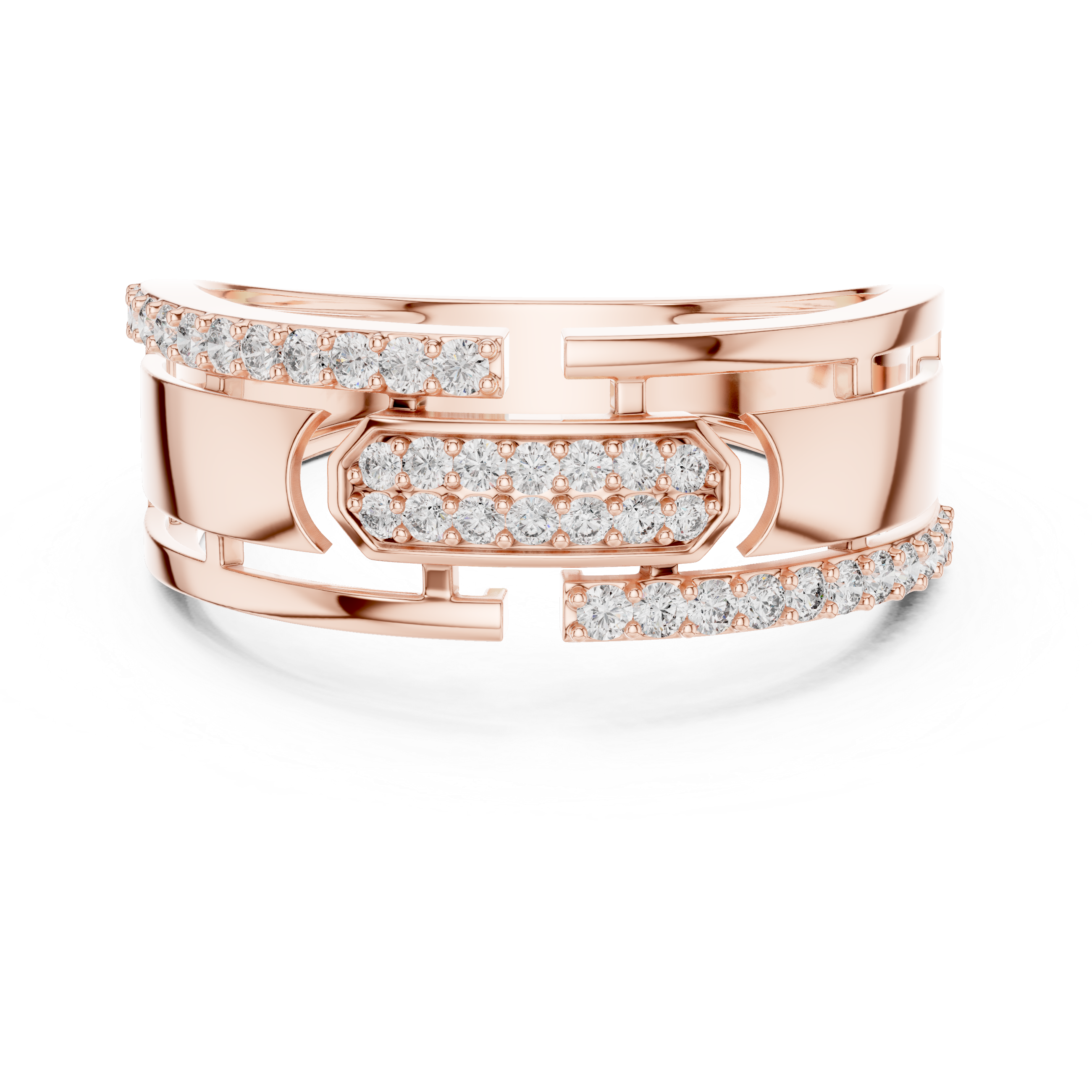 Muur Atelier Solid Gold Architectural Split Shank Diamond Band