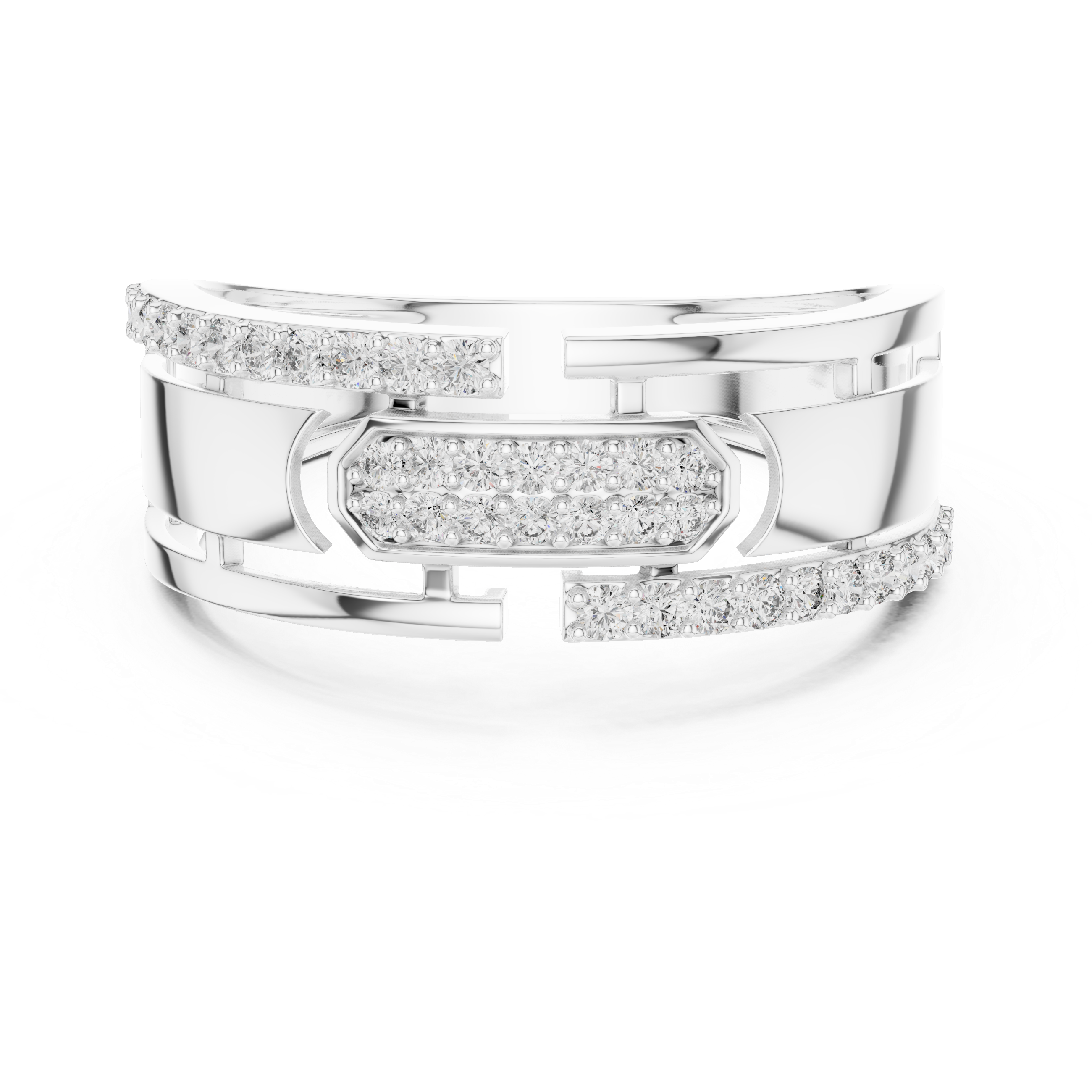 Muur Atelier Solid Gold Architectural Split Shank Diamond Band