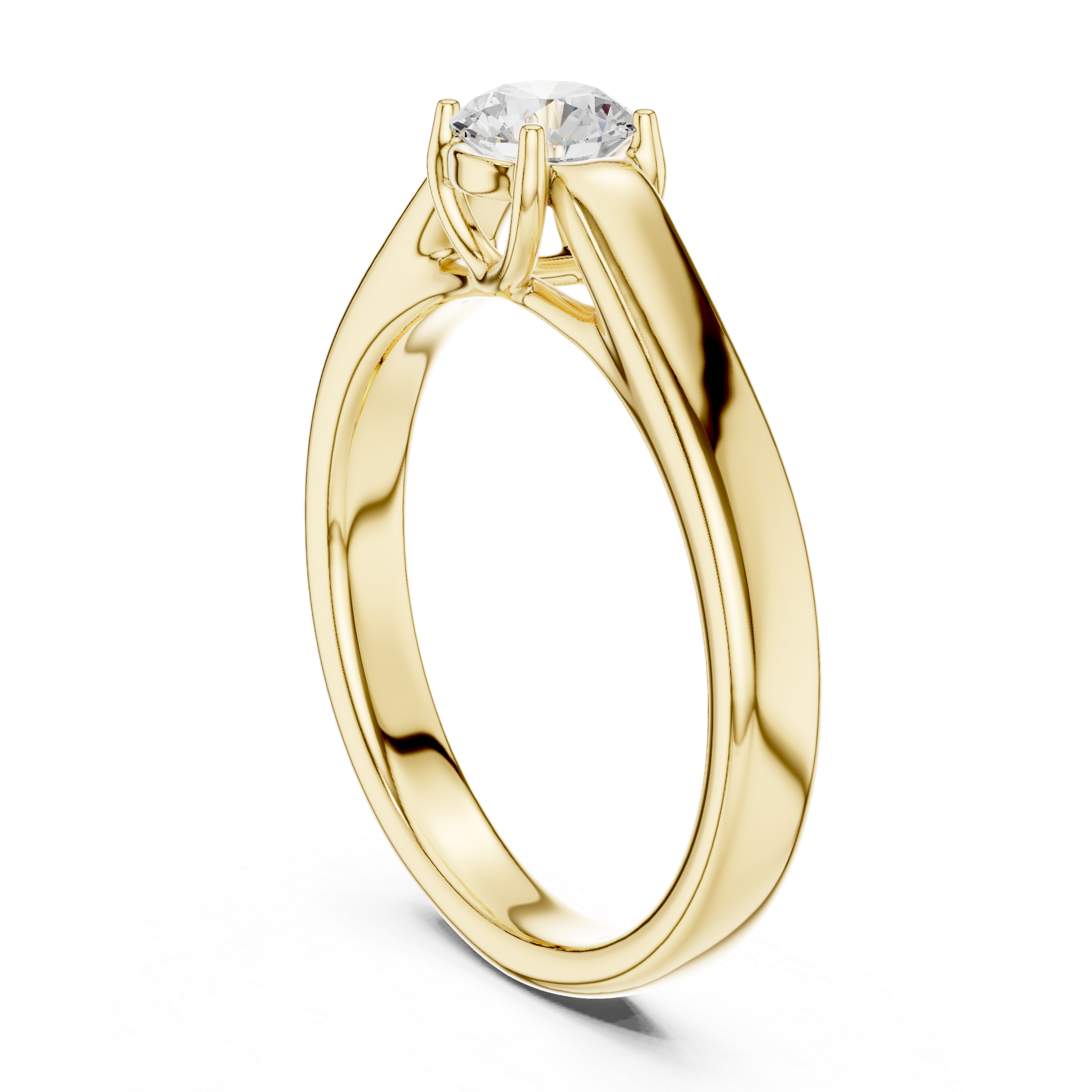 Muur Atelier Solid Gold Minimalist Cathedral Solitaire Diamond Engagement Ring