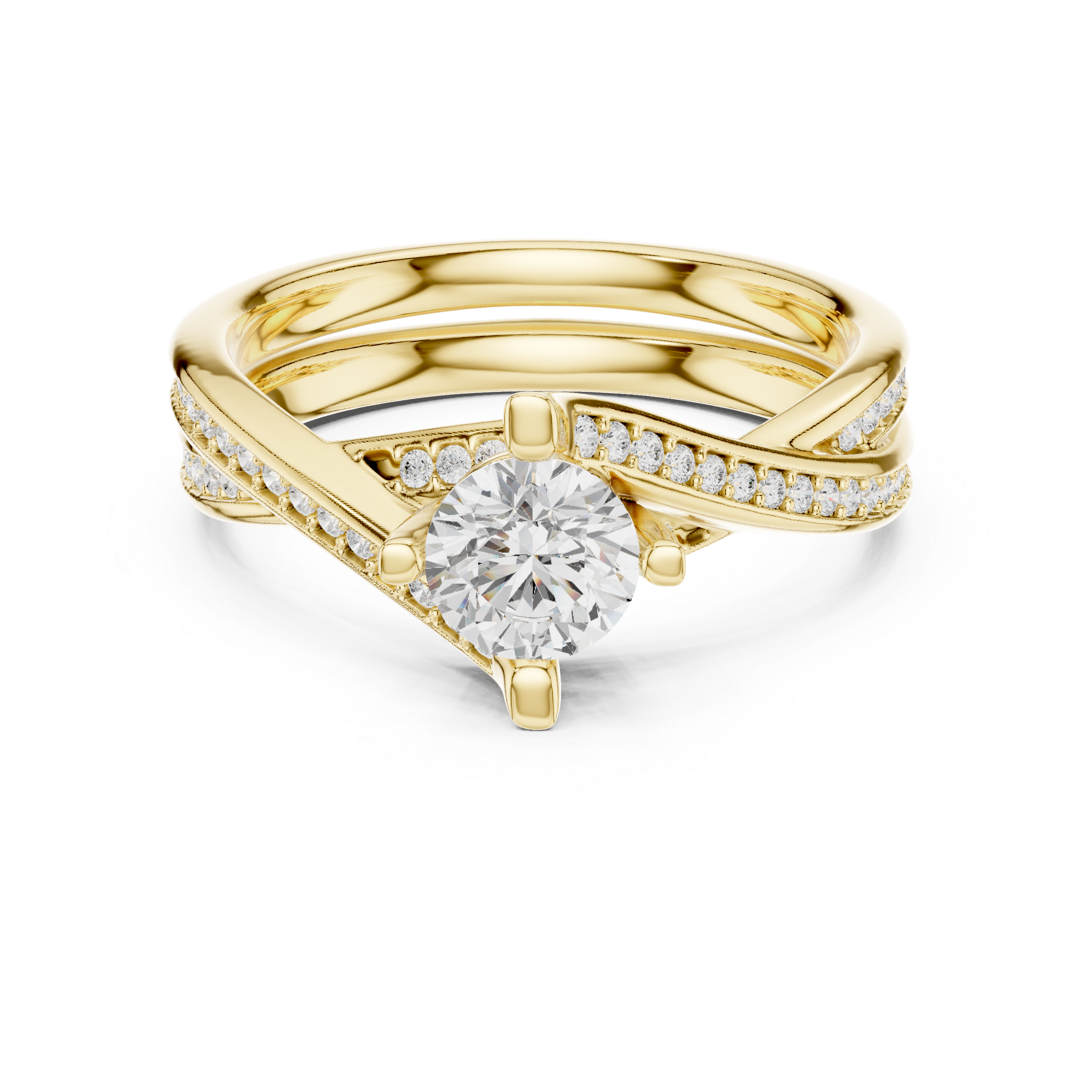 Muur Atelier Solid Gold Asymmetrical Infinity Pavé Diamond Engagement Ring