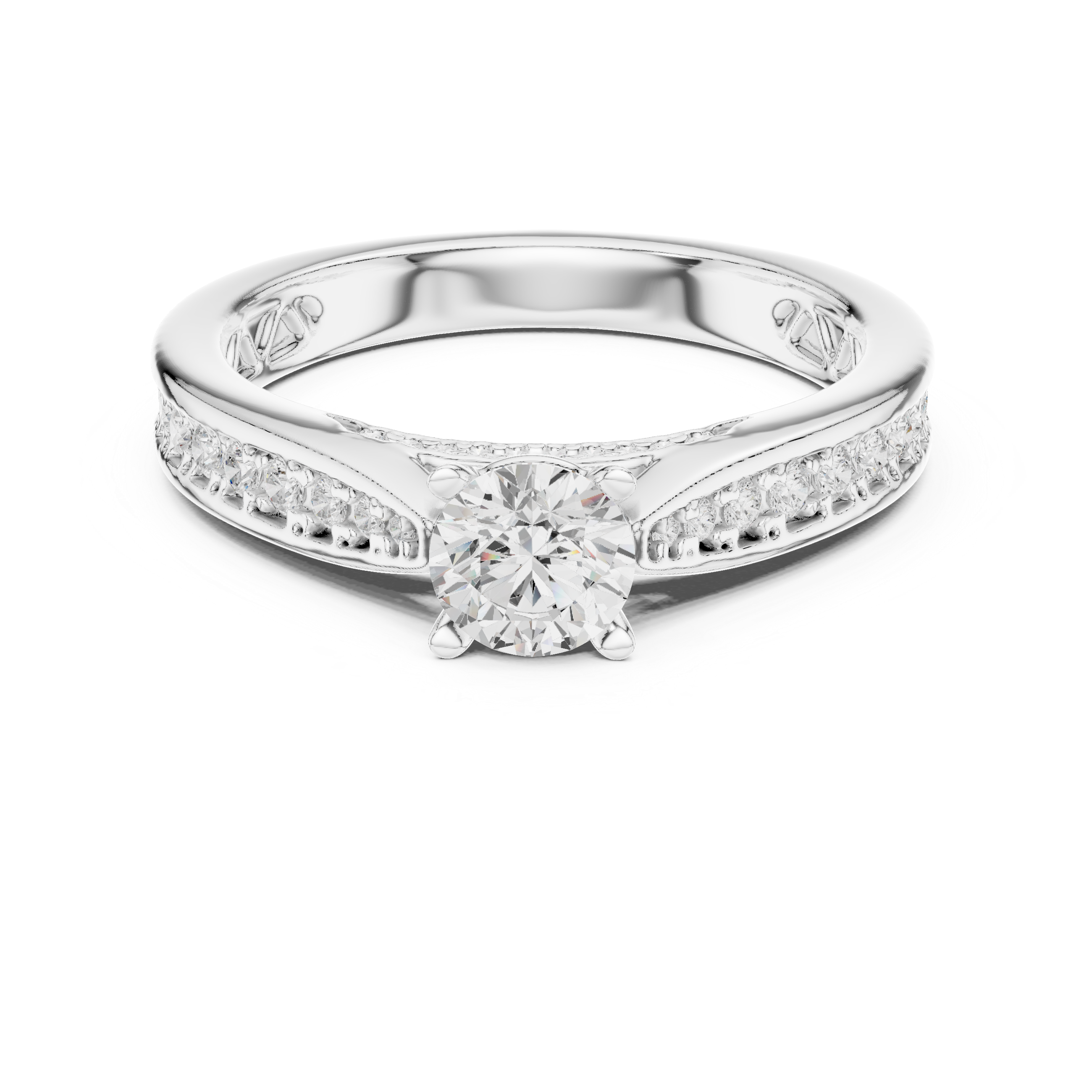 Muur Atelier Solid Gold Elevated Pavé Solitaire Engagement Ring