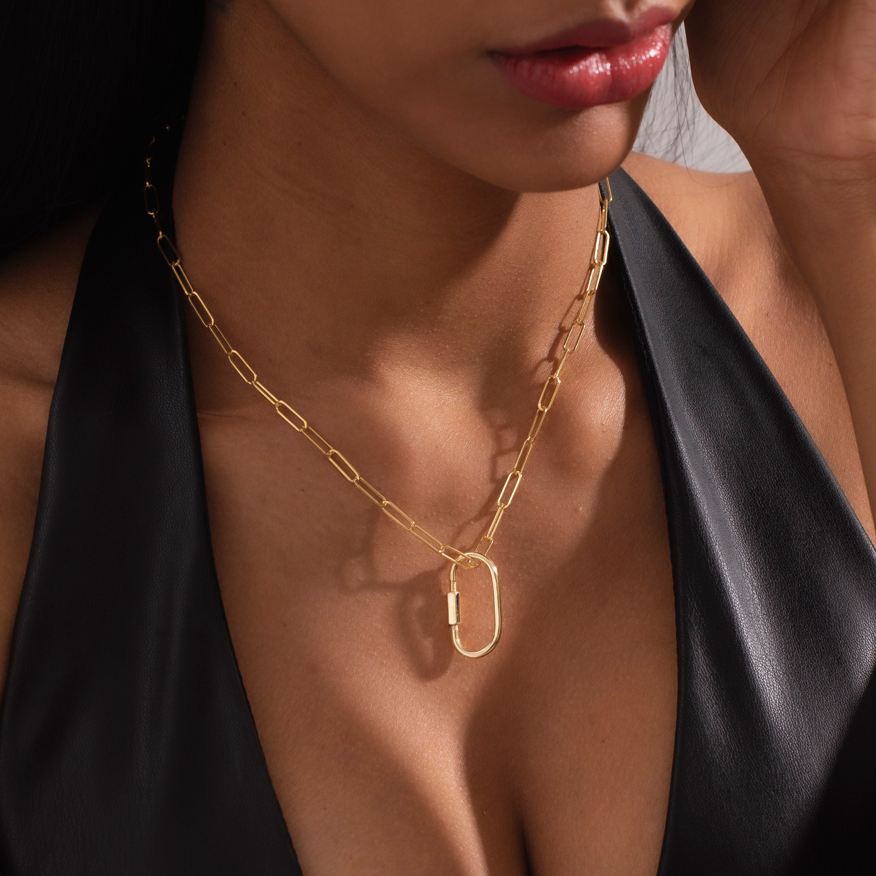 Carabiner Necklace, Ring Holder Necklace