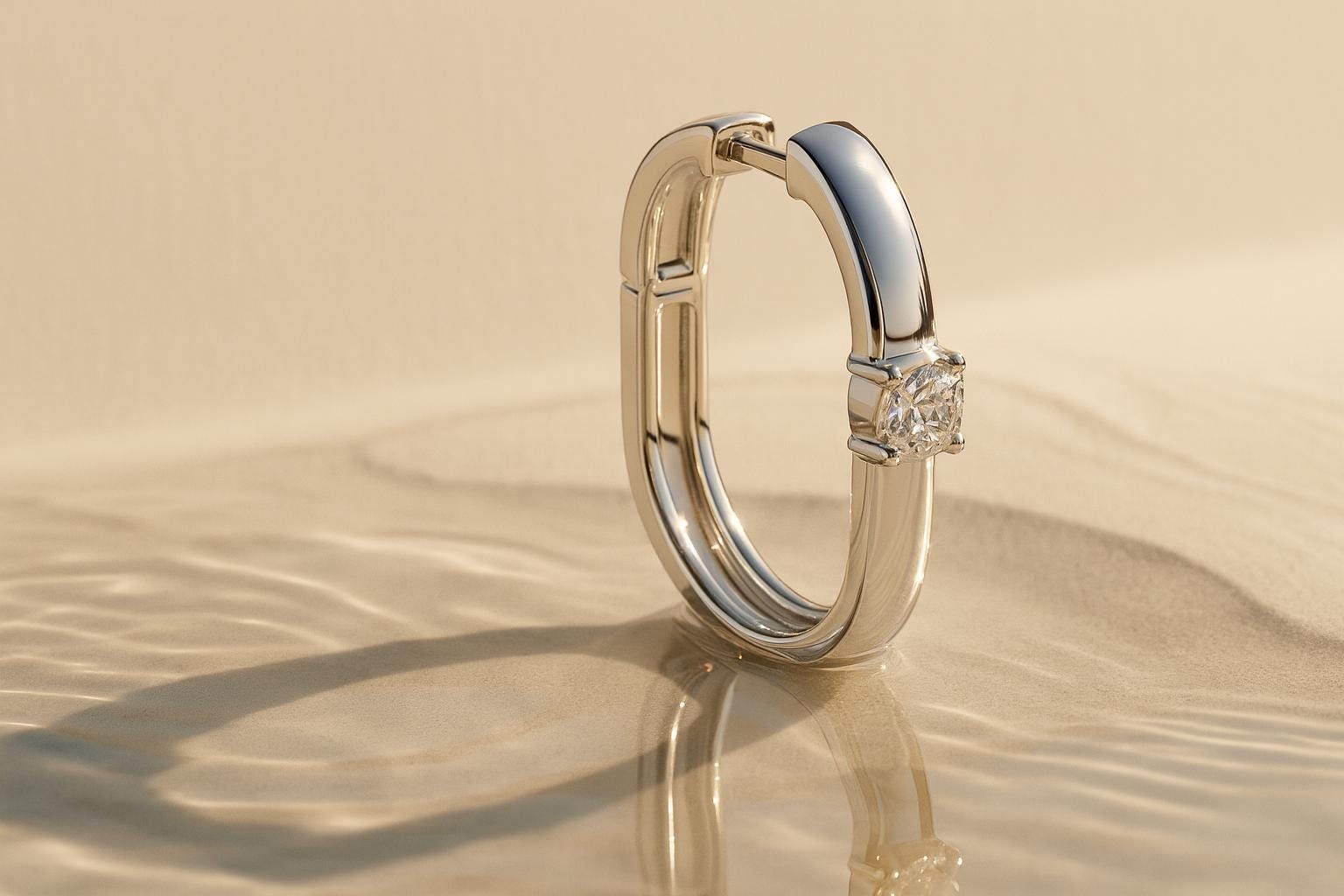 14K Gold Lab-Grown Diamond Earrings, 18K White Gold Round Moissanite