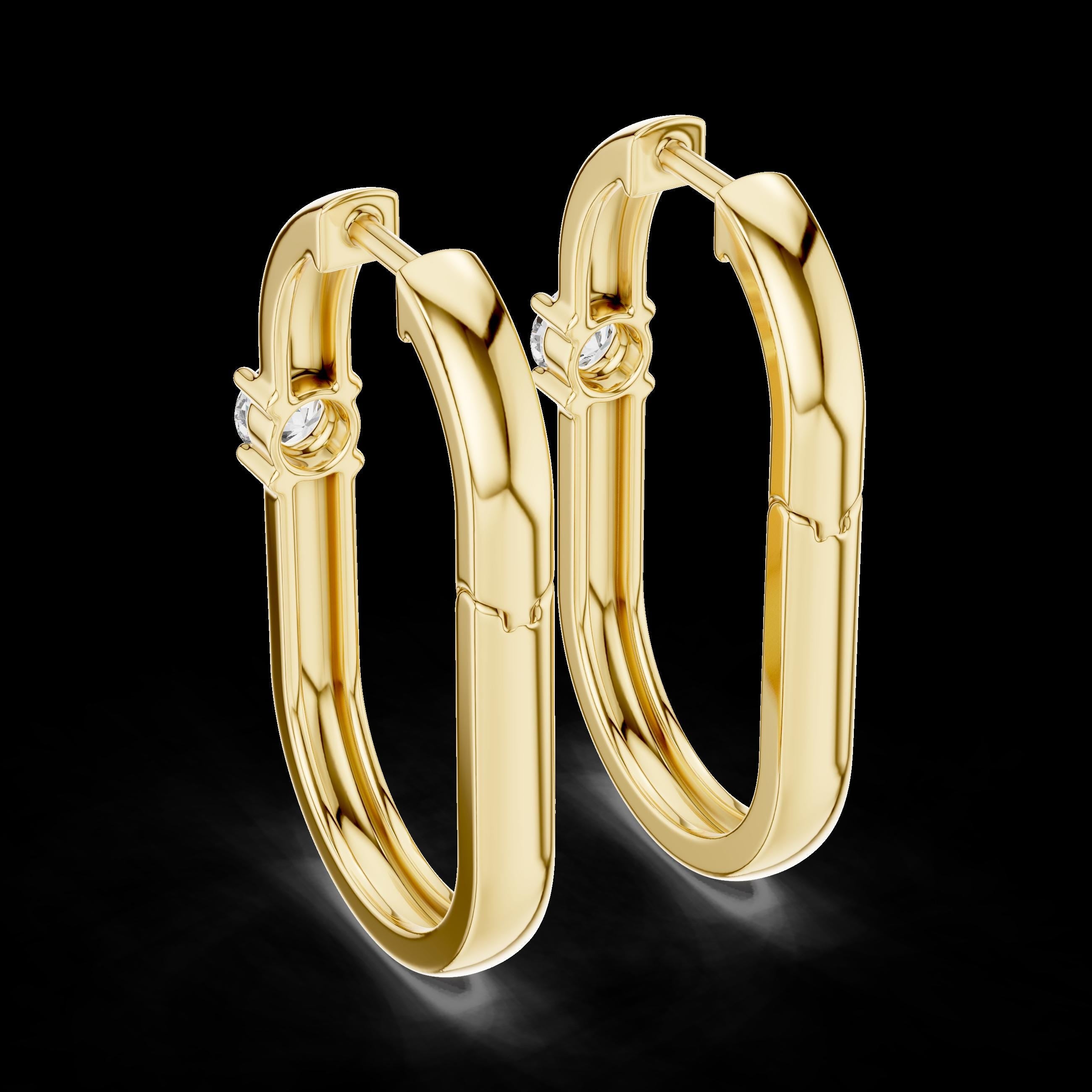 14K Gold Lab-Grown Diamond Earrings, 18K White Gold Round Moissanite