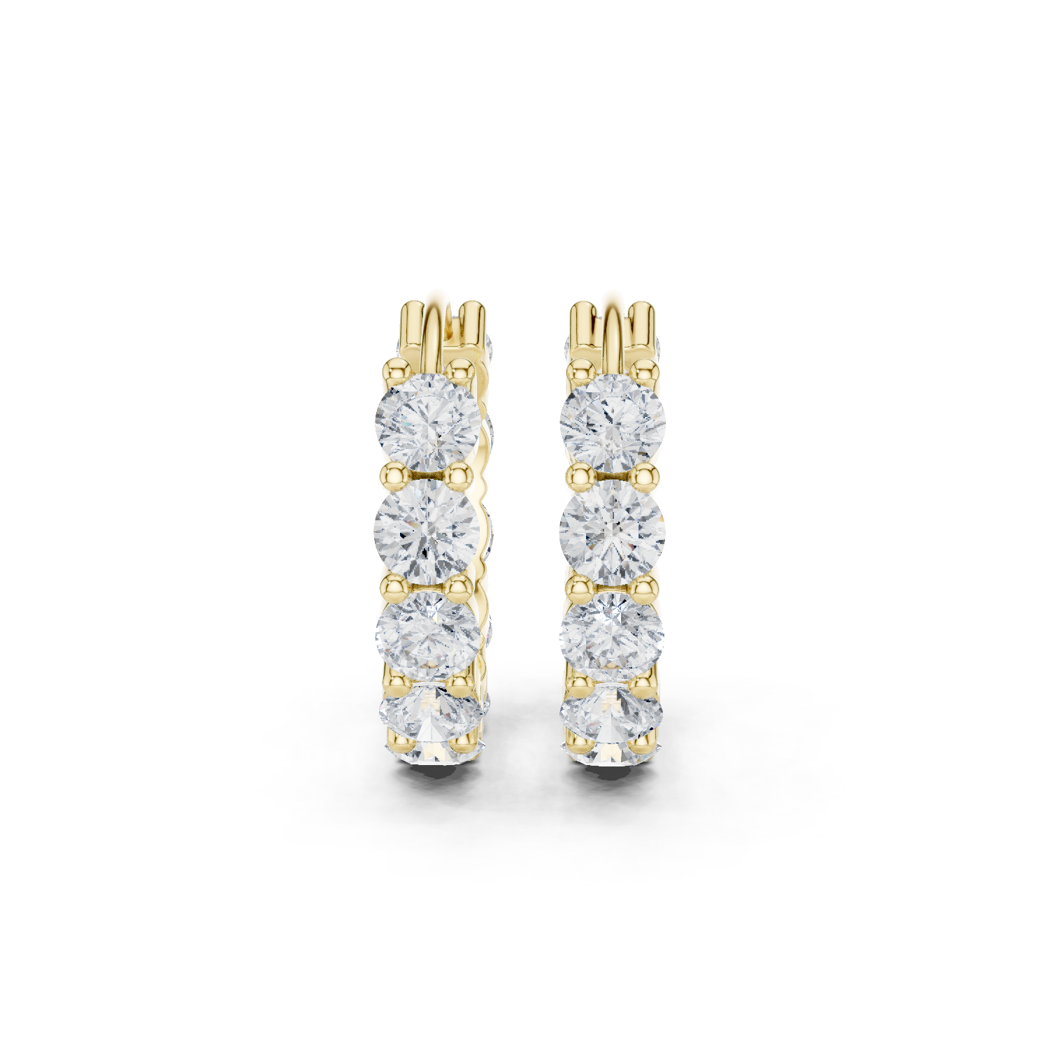 Muur Atelier Solid Gold Modern Classic Prong-Set Diamond Huggie Hoops