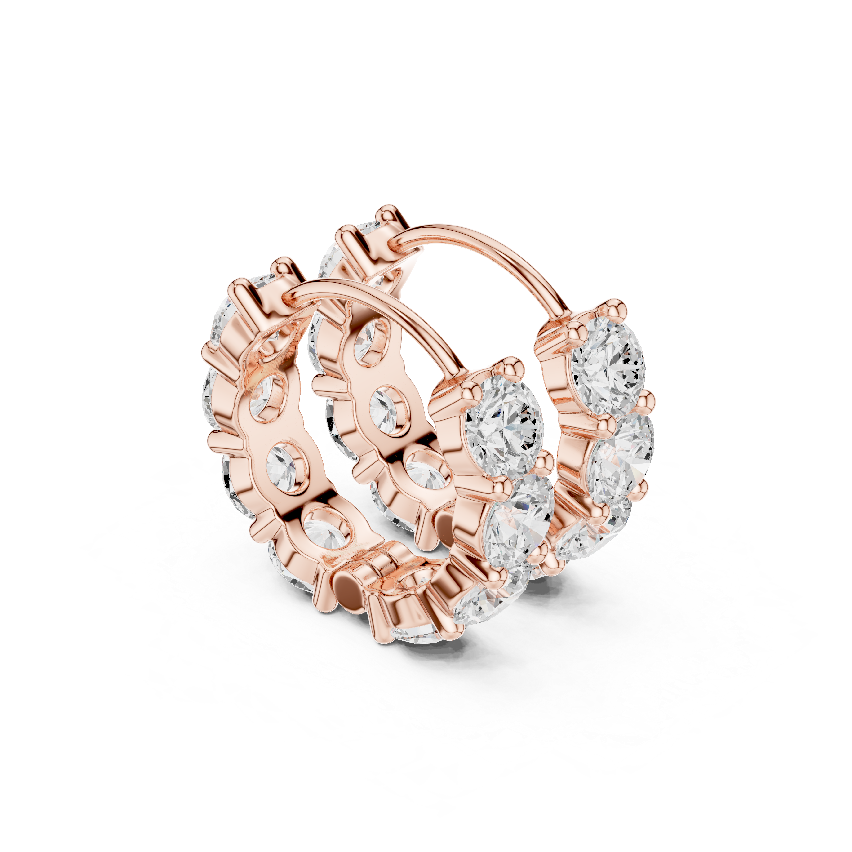 Muur Atelier Solid Gold Modern High-Carat Prong-Set Diamond Hoops