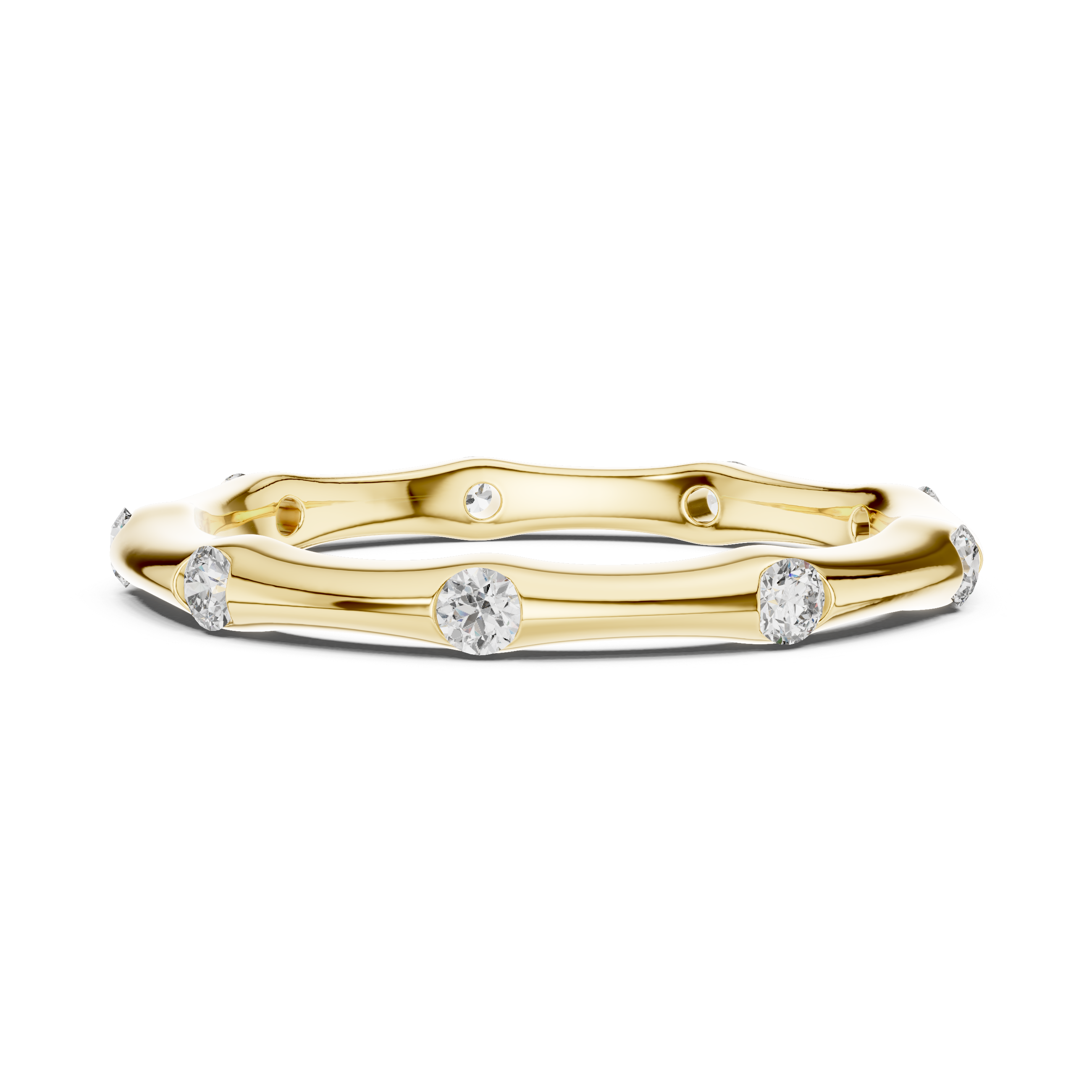 Muur Atelier Solid Gold Round Diamond Segmented Station Band
