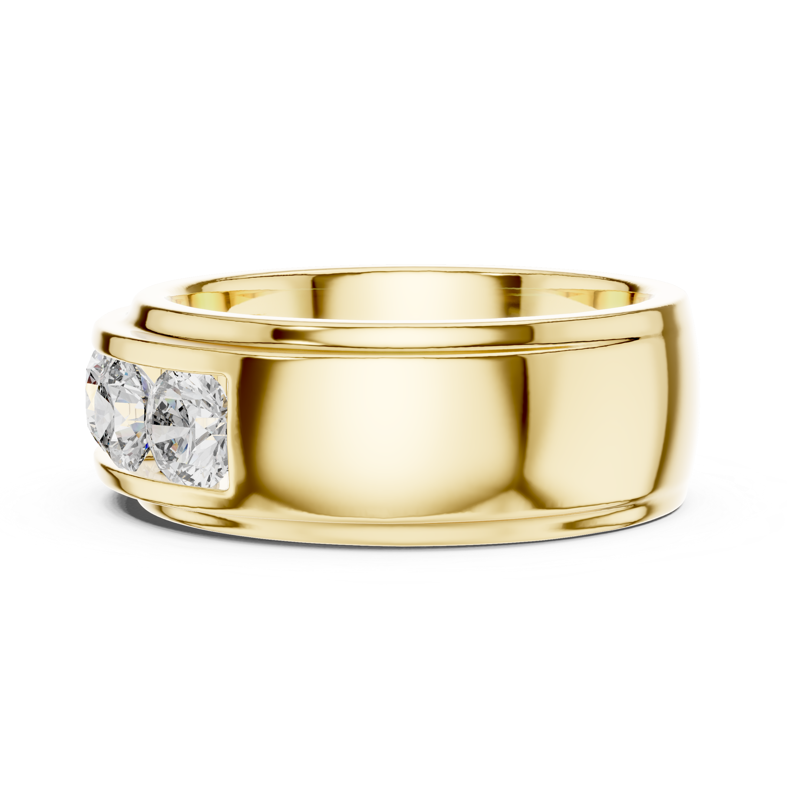 Muur Atelier Solid Gold Five-Stone Channel Set Wide Diamond Band