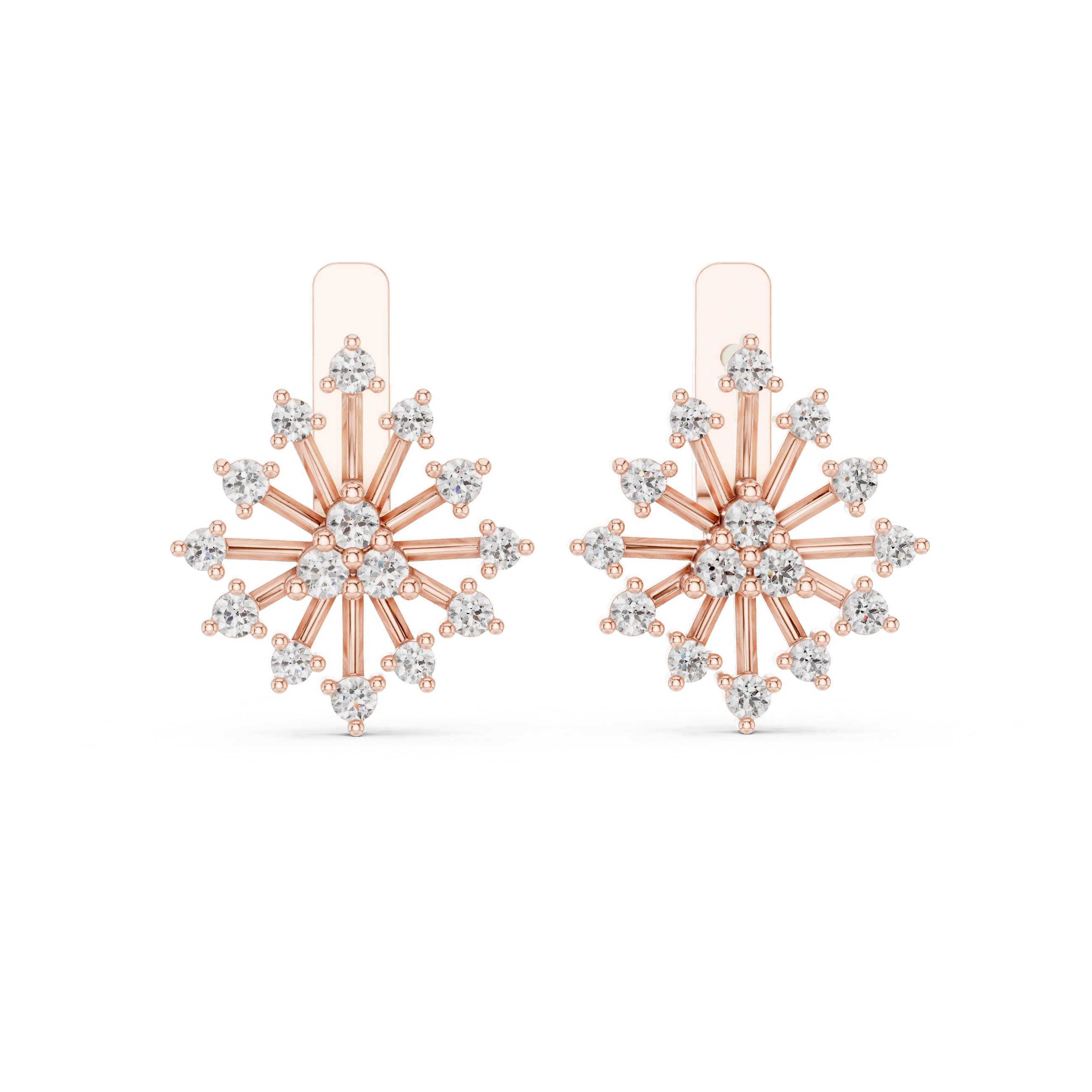 Muur Atelier Solid Gold Sunburst Collet-Set Diamond Studs
