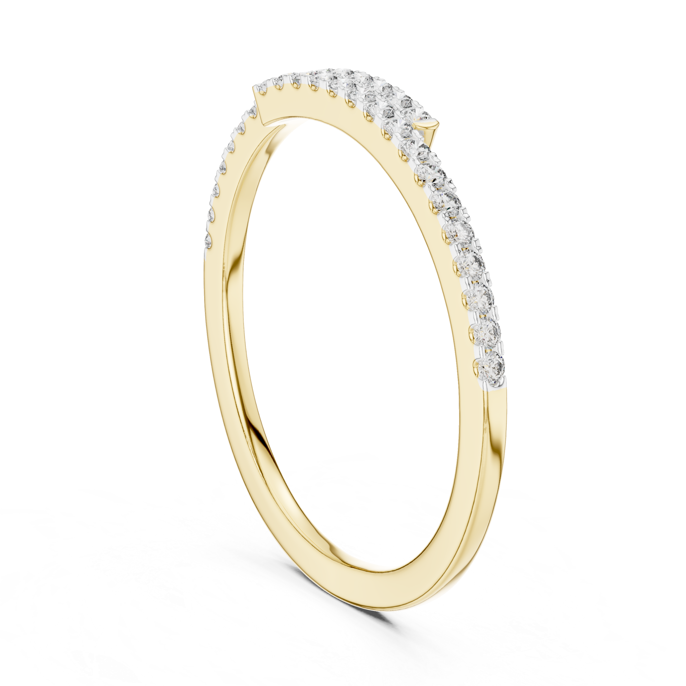 Muur Atelier Solid Gold Diamond Crossover Pave Band
