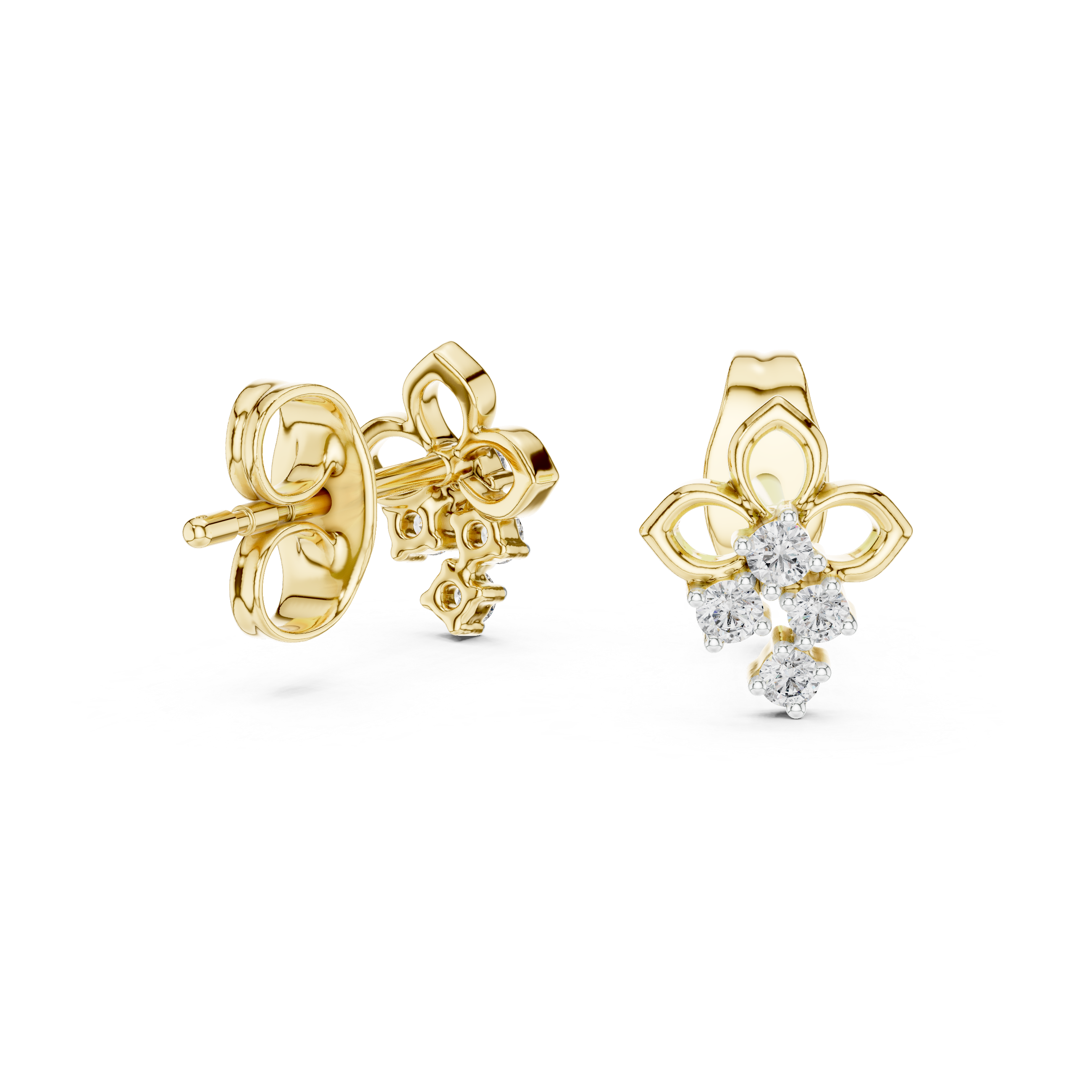 The Mamer Earrings - Diamond Floral Cluster Studs